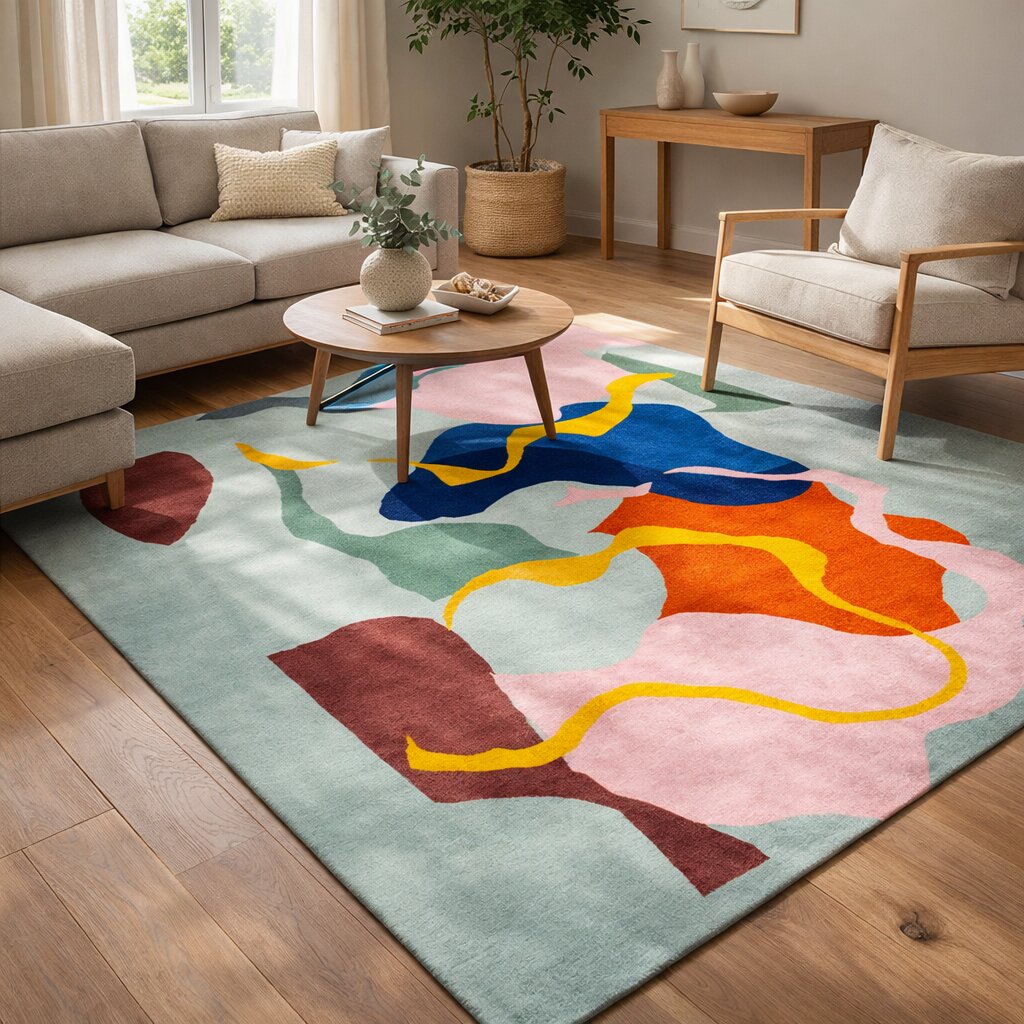 Area rug 8x10 Rectangle wool carpet Hallway Bed Kids room 5x8 6x9 7x10 Hand tufted rugs