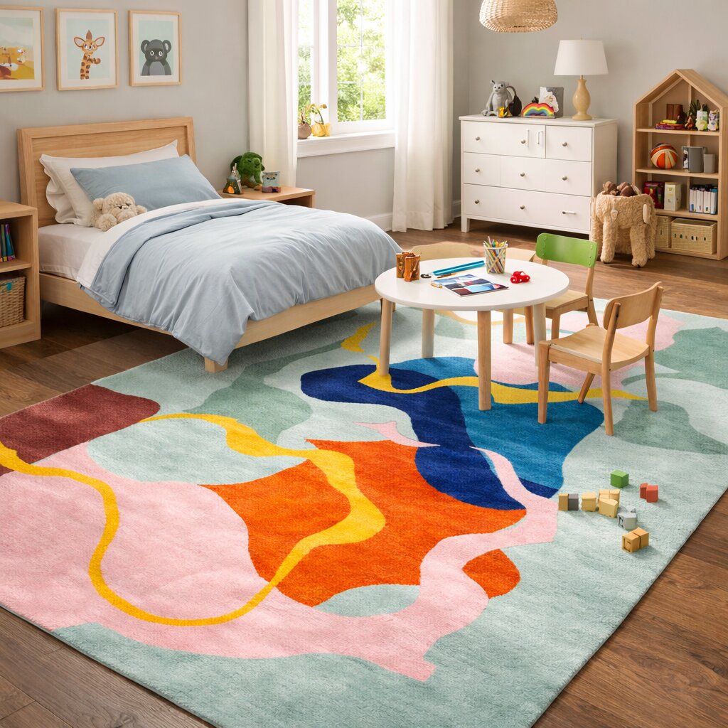 Area rug 8x10 Rectangle wool carpet Hallway Bed Kids room 5x8 6x9 7x10 Hand tufted rugs