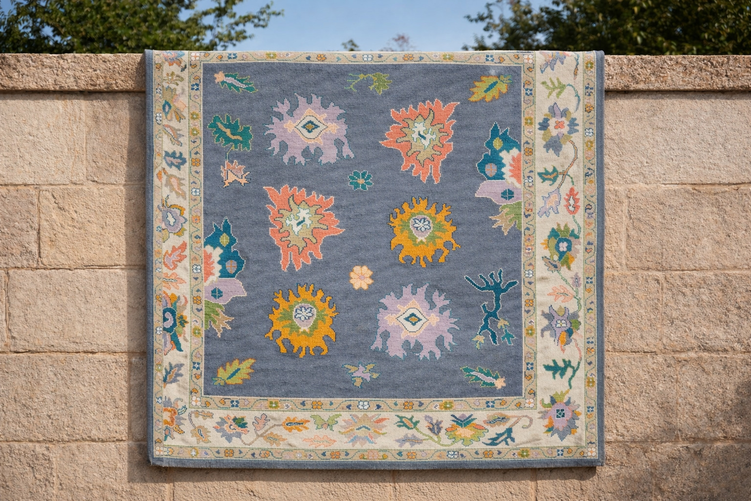 Knotted carpet 5x7 6x8 7x10 8x10 Wool area rugs Geometric design Bed Kids Living room Rectangle shape