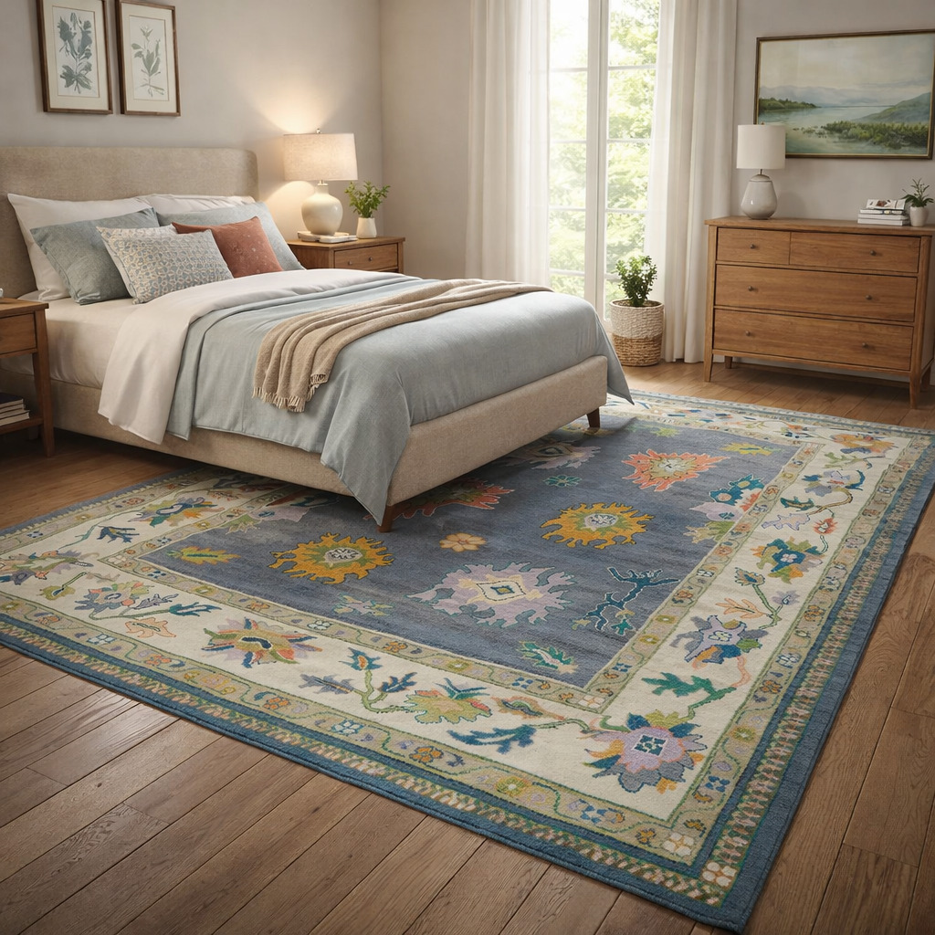 Knotted carpet 5x7 6x8 7x10 8x10 Wool area rugs Geometric design Bed Kids Living room Rectangle shape