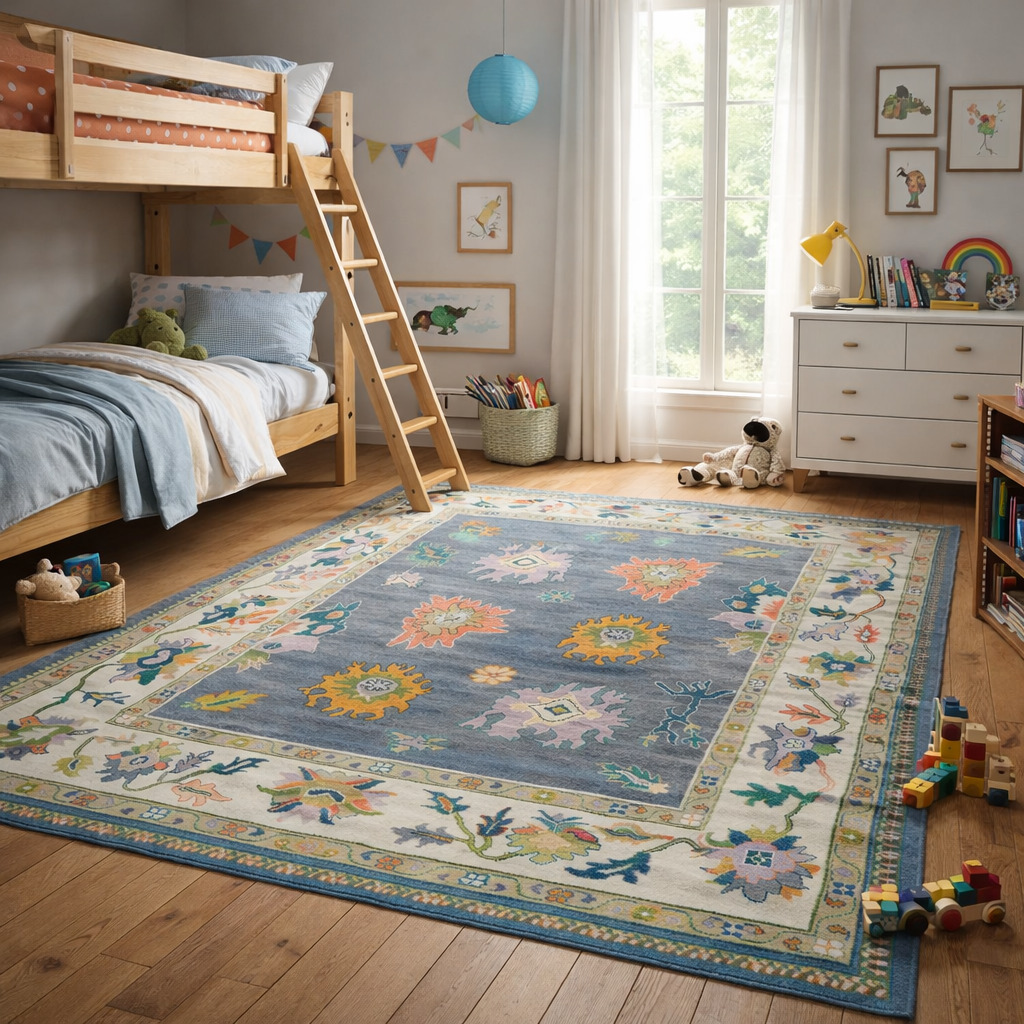 Knotted carpet 5x7 6x8 7x10 8x10 Wool area rugs Geometric design Bed Kids Living room Rectangle shape