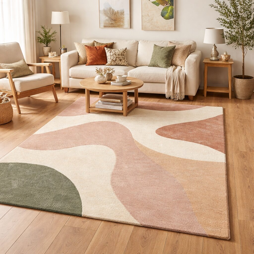 Handmade carpet Cream color 5x8 6x9 Area rugs Kids Living room Woolen carpets Hand tufted rug