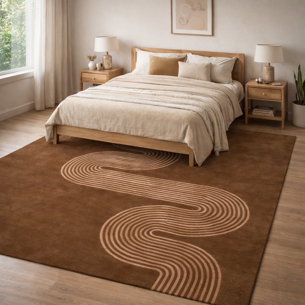 Geometric area rug Rectangle wool carpet Hallway Bed Kids room 5x7 5x8 6x9 7x10 Hand tufted rugs