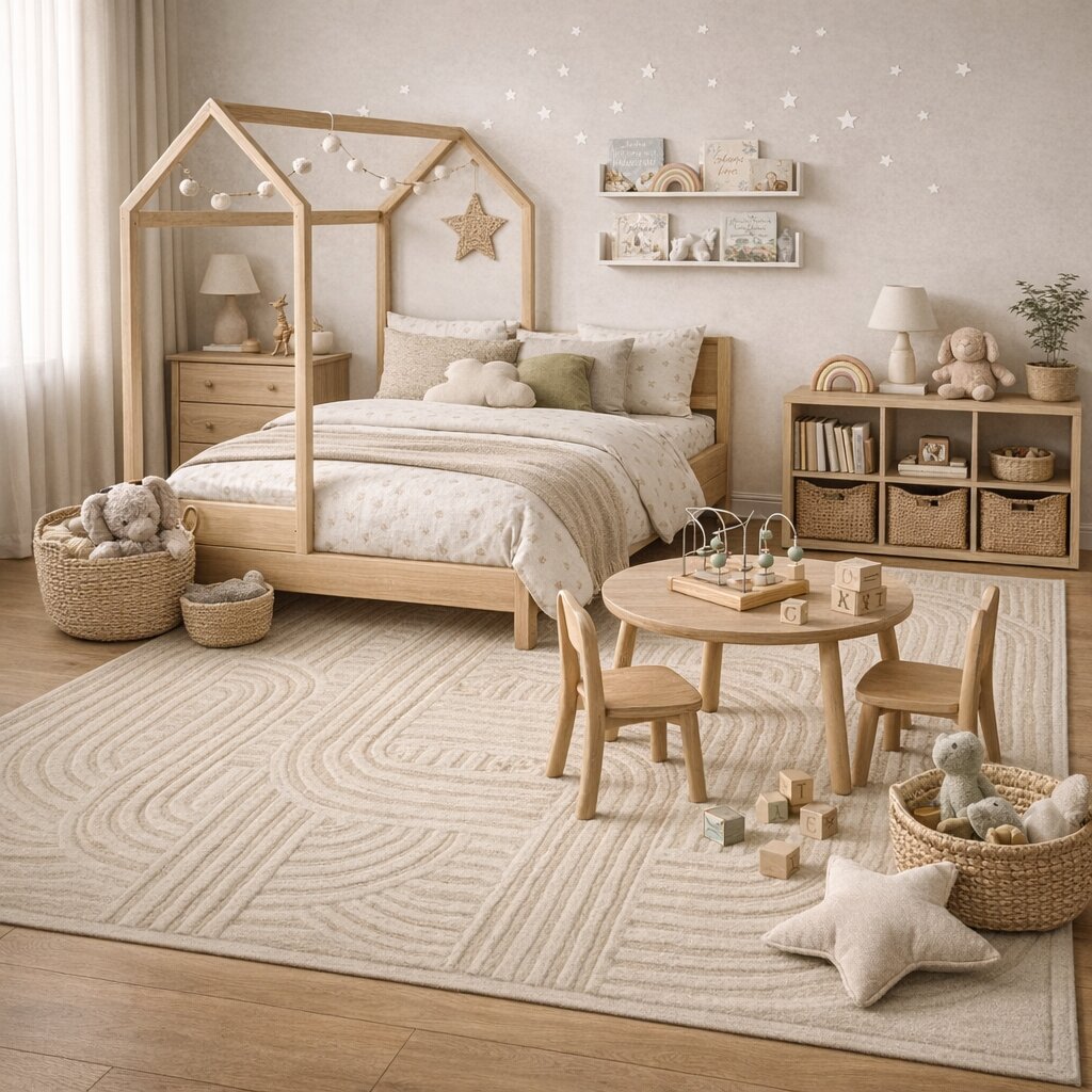 Handmade carpet White color 5x8 6x9 7x10 Area rugs Kids Living room Woolen carpets Hand tufted