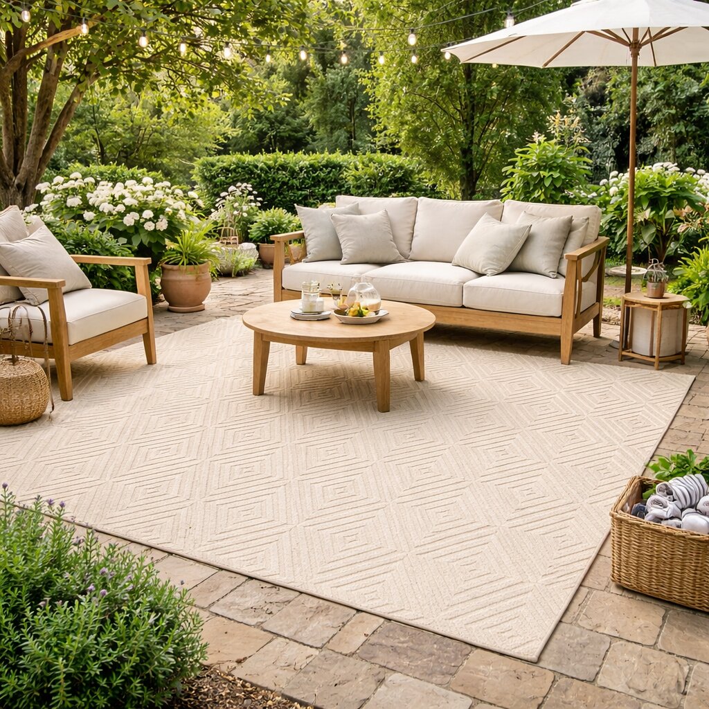 Cream rug  5x8 7x10 8x13 9x12  Geometric carpet  Hand tuft  Bed Living room  Wool area rugs