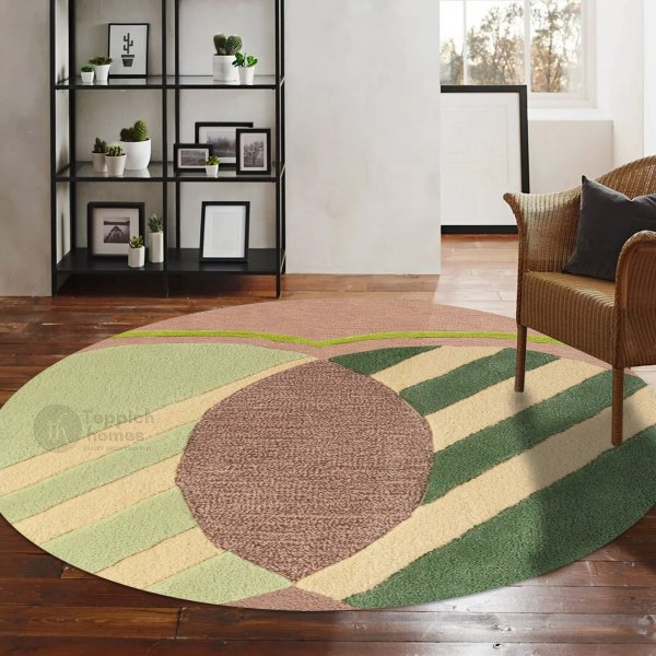 Hand Tufted, Living Room, Circle Rug, 6x6, 7x7, 8x8, 9x9, Wool Carpet