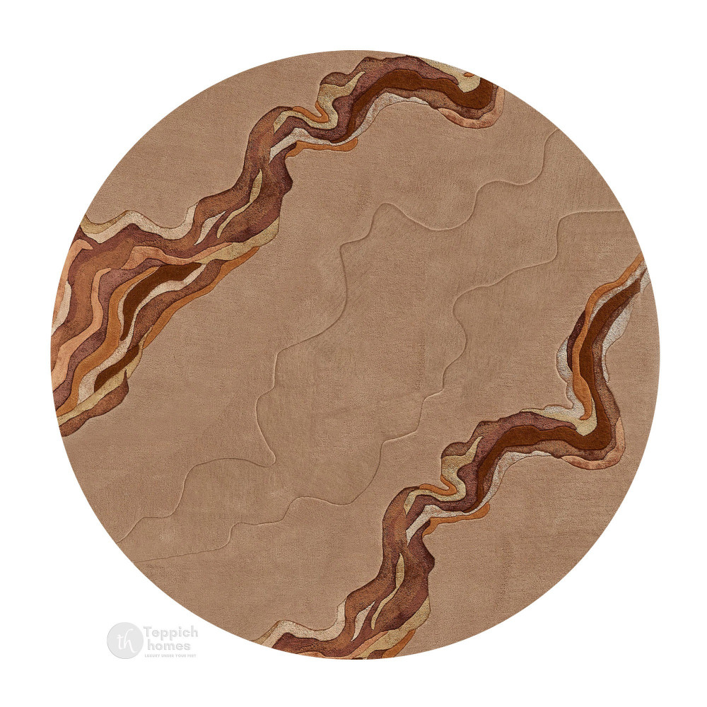 Image of Handmade carpet | Round tufted wool rugs | 7x7, 8x8, 9x9 | Area rug | Bed, Living, Dining, room