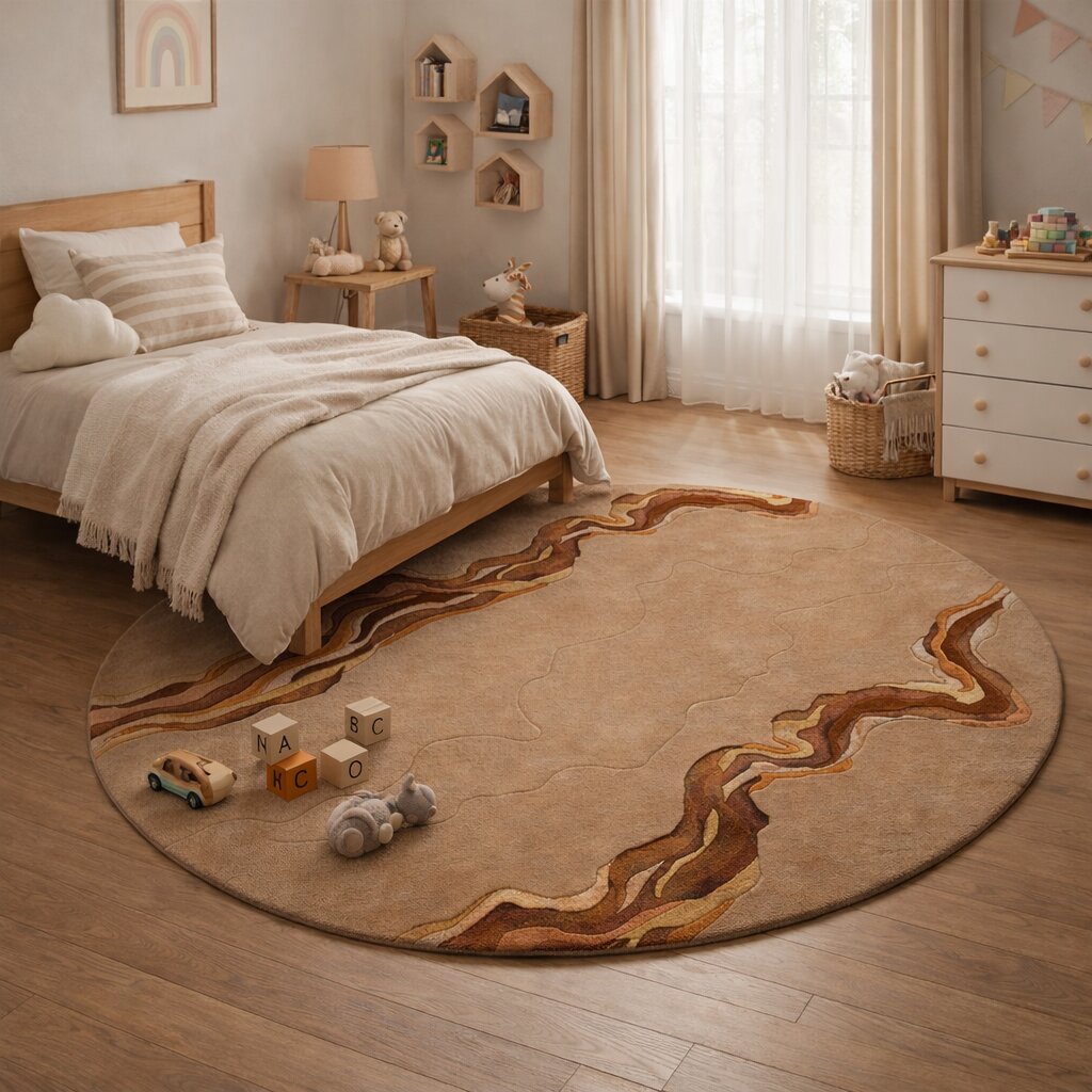 Handmade carpet  Round tufted wool rugs  7x7 8x8 9x9  Area rug  Bed Living Dining room