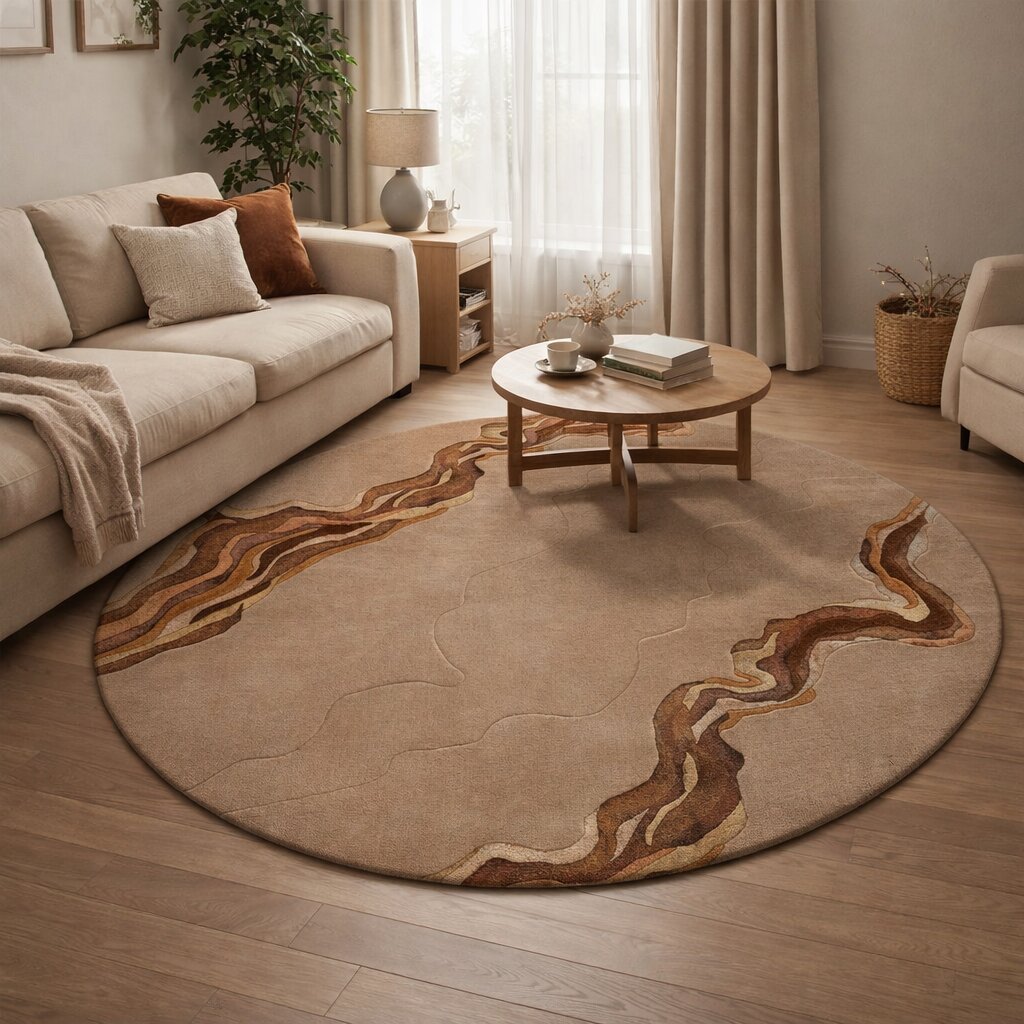 Handmade carpet  Round tufted wool rugs  7x7 8x8 9x9  Area rug  Bed Living Dining room