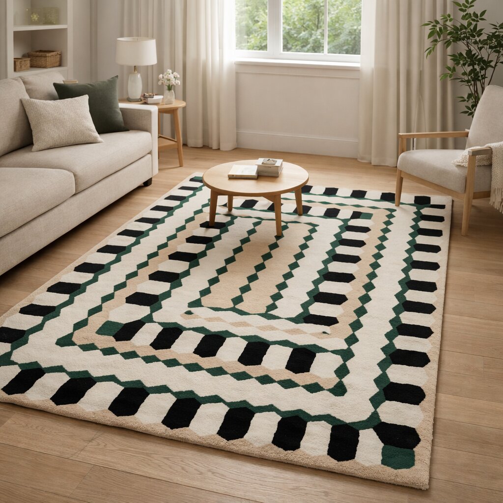 Wool area rug  6x9 7x10 8x11 9x12  Hand tuffed  Rugs for Living room  Bedroom Hallway  Large size carpets