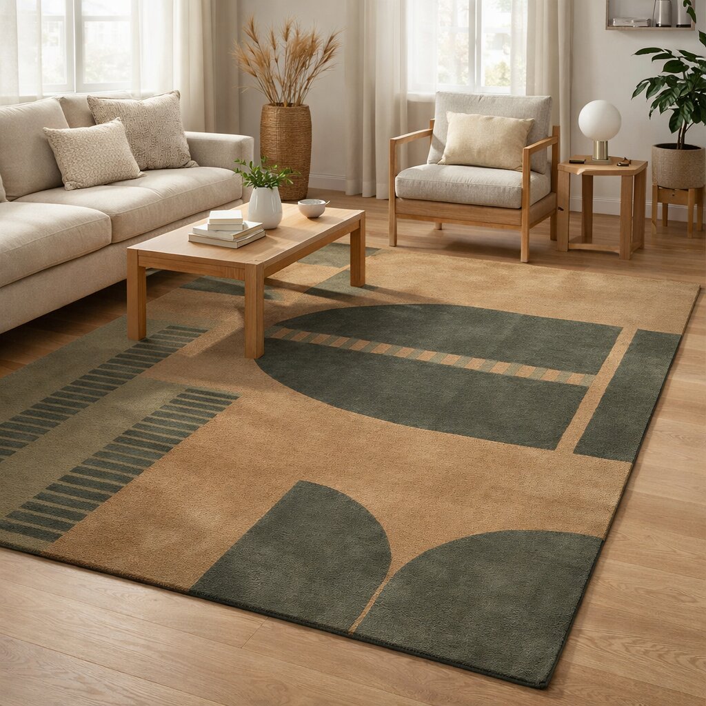 Modern Earth Tone Hand Tufted Rug