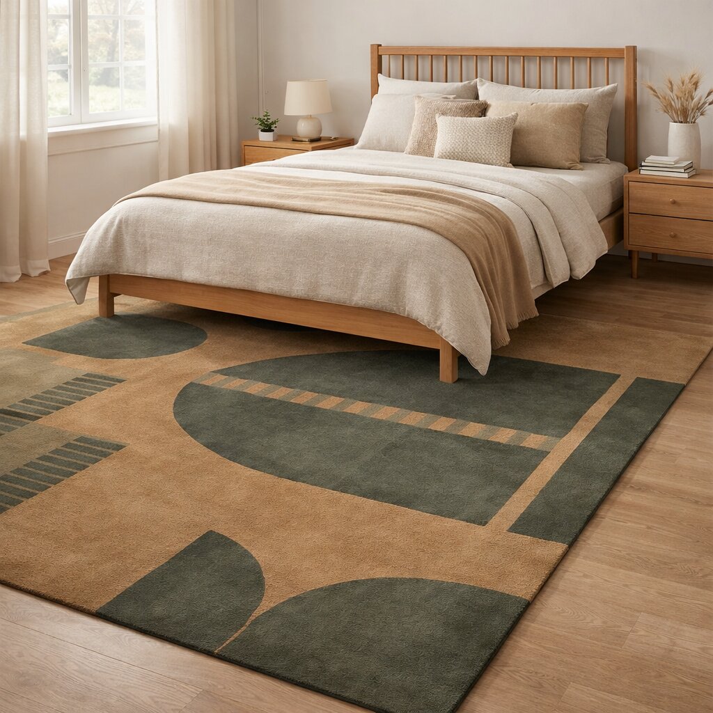 Modern Earth Tone Hand Tufted Rug