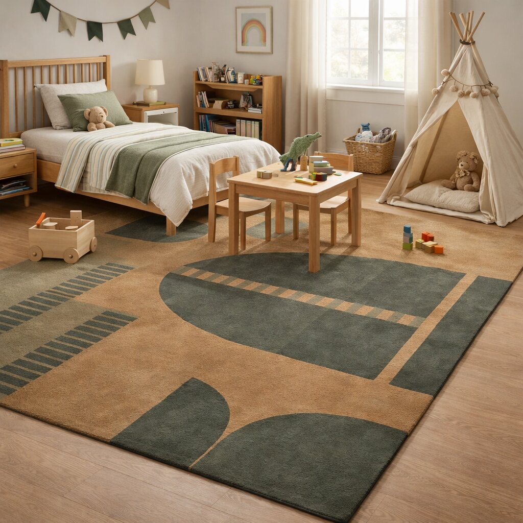 Modern Earth Tone Hand Tufted Rug