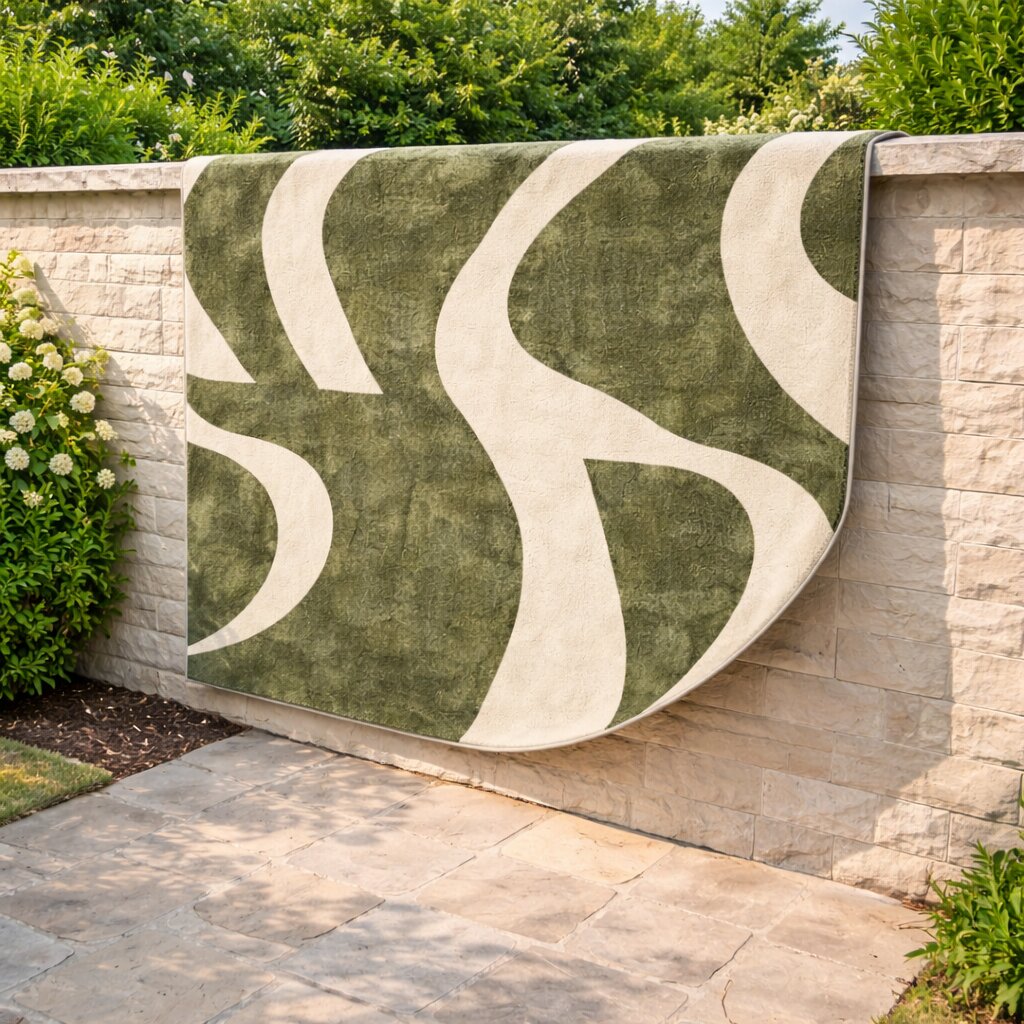 Tufted rugs  6x10 8x13 9x12 11x12  Abstract carpet  Sage Green and Cream color  Hallway Living room