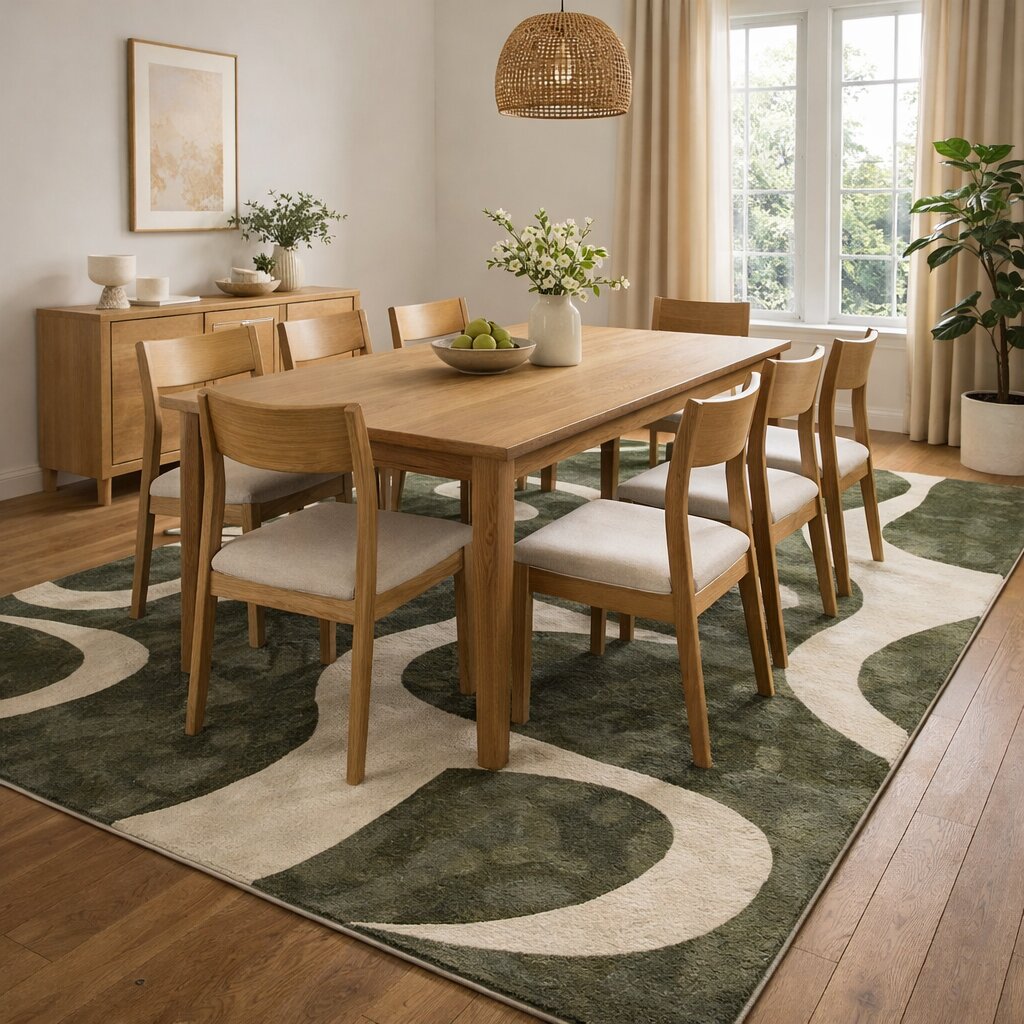 Tufted rugs  6x10 8x13 9x12 11x12  Abstract carpet  Sage Green and Cream color  Hallway Living room