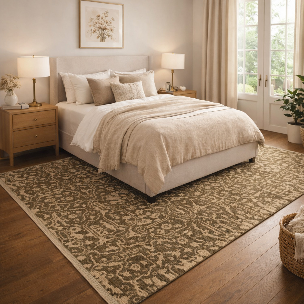 Sage Green Hand Knotted Wool Rug for Living Room Bedroom and Hallway Rectangle Area Carpet in 9x10 10x10 10x14 12x15