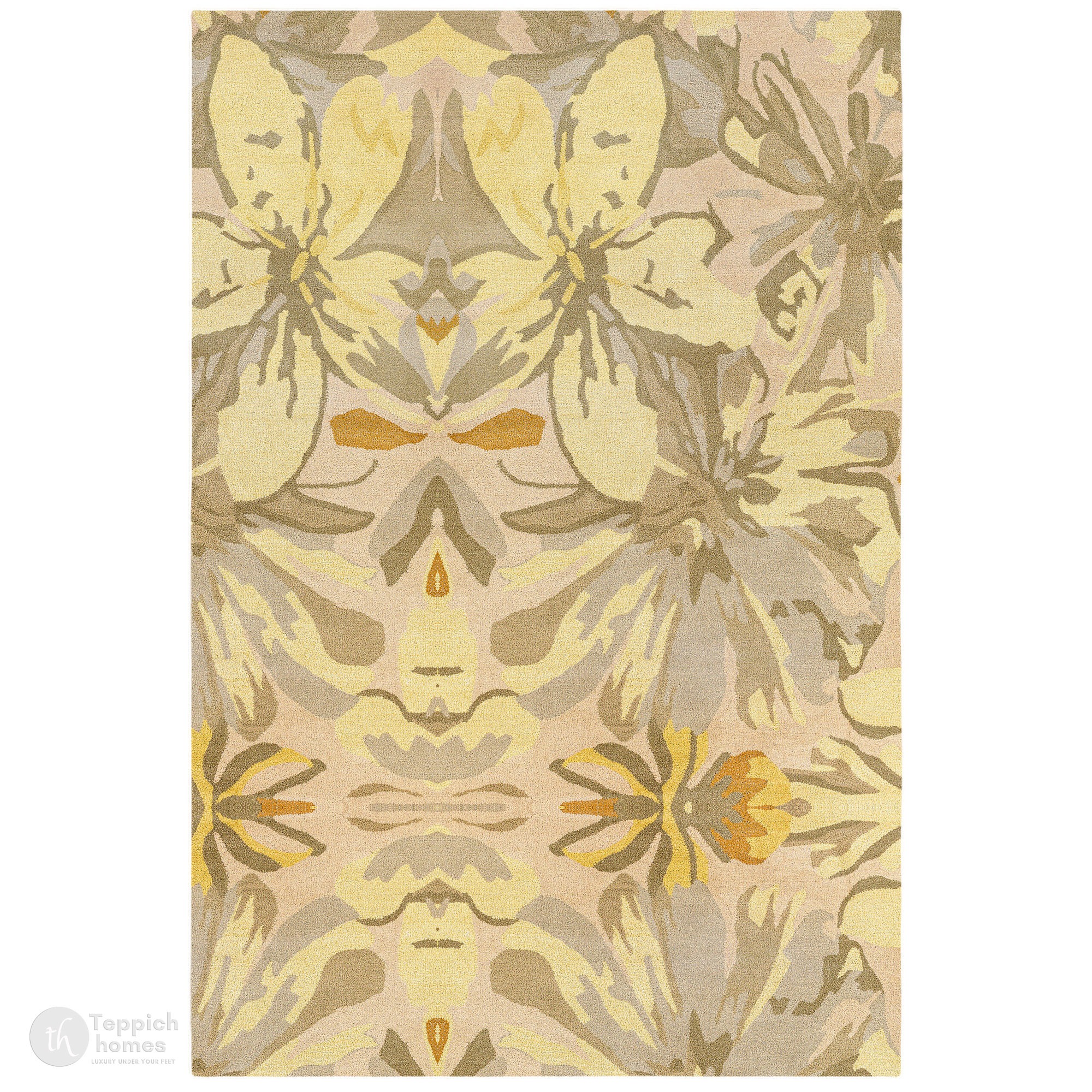 Area rugs  Yellow carpet  5x8 6x10 7x10 8x11  Bedroom Living room  Tufted rug  Floral design