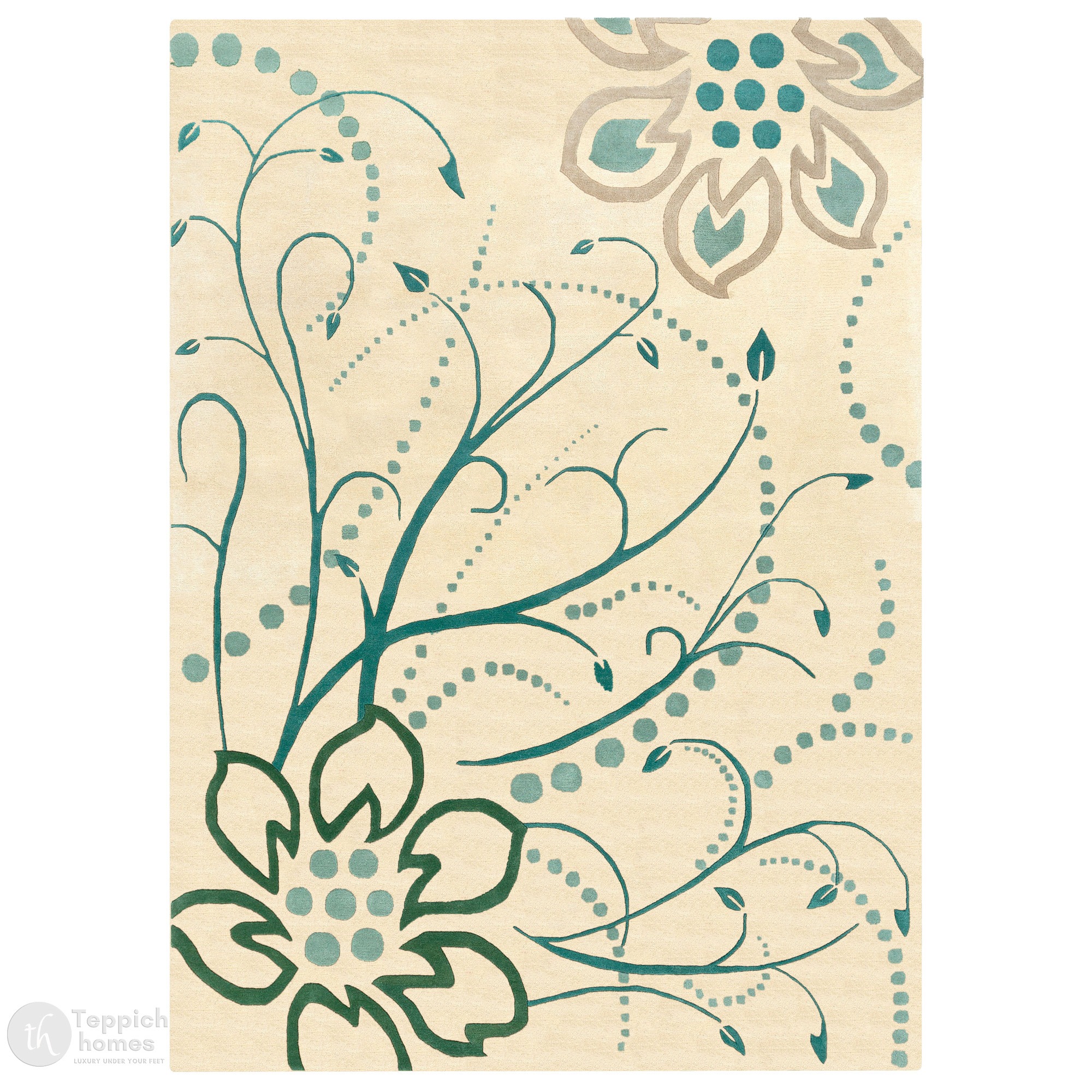 Tufted rug 5x8 Cream color 6x9 7x10 8x11 8x13 Bed Living room Hallway Wool area rugs Floral carpet