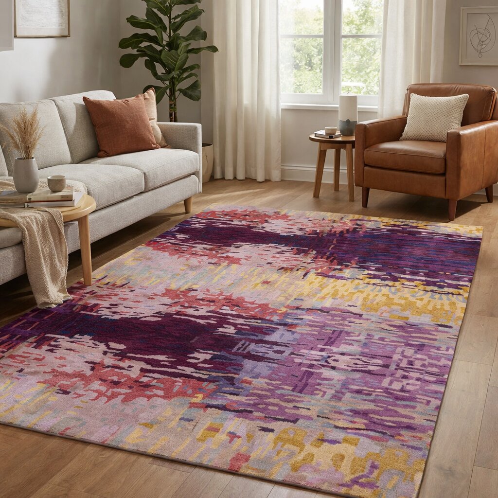 Wool area rugs 8x11 9x10 9x12 10x13 Hallway Living Bed room Tufted carpet Abstract design
