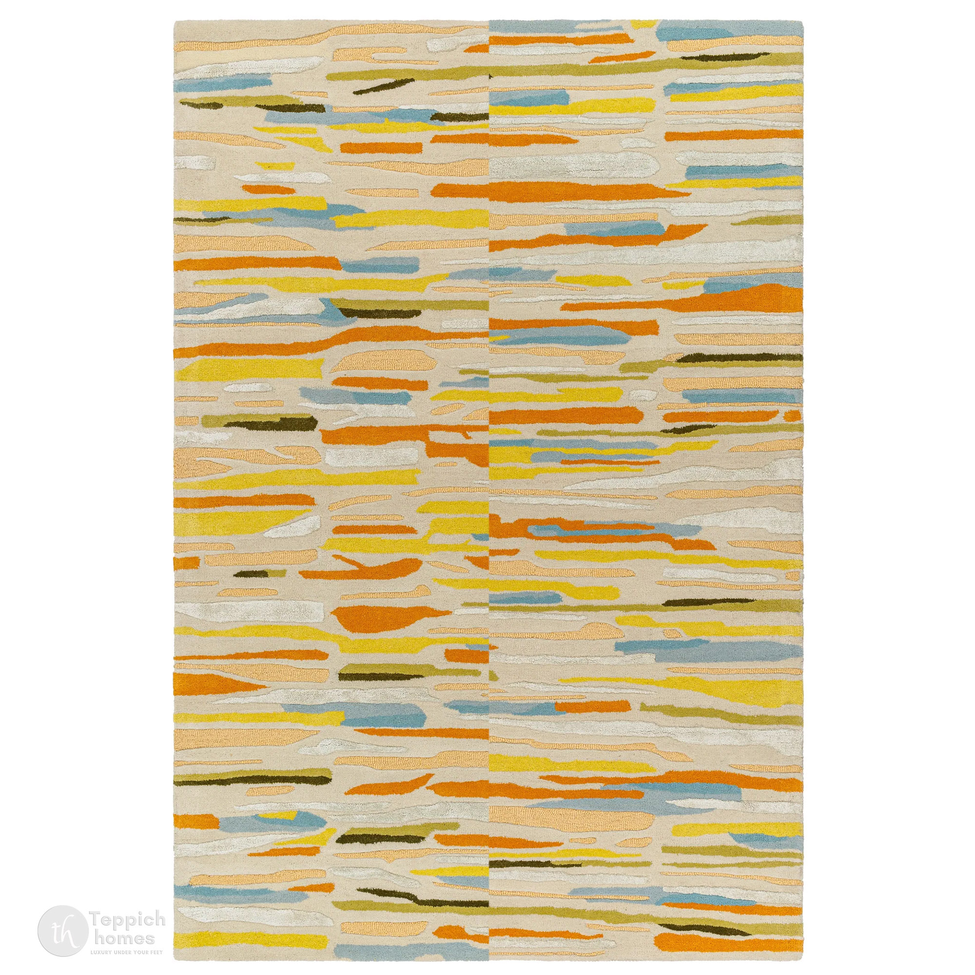 Striped Rug Floor Carpet Hand Tufted 6x8 6x9 7x10 8x10 Wool Viscose Carpet