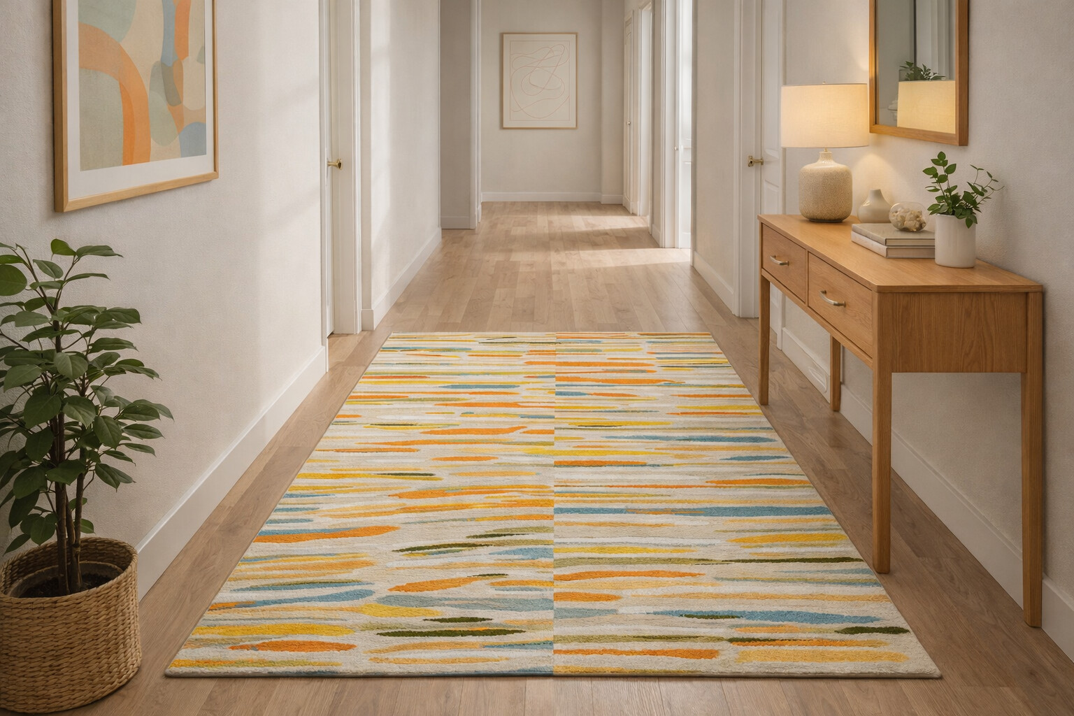 Striped Rug Floor Carpet Hand Tufted 6x8 6x9 7x10 8x10 Wool Viscose Carpet