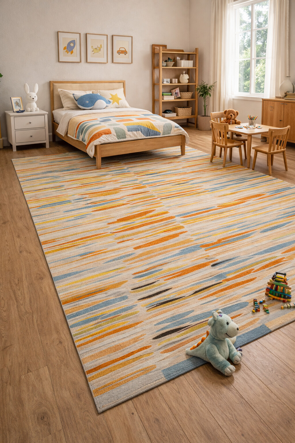 Striped Rug Floor Carpet Hand Tufted 6x8 6x9 7x10 8x10 Wool Viscose Carpet