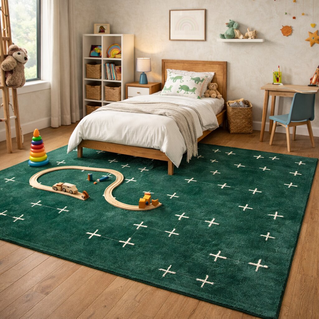 Wool carpet Green area rugs 5x8 6x10 8x13 9x12 Hallway Living Bed room Tufted carpet Geometric design