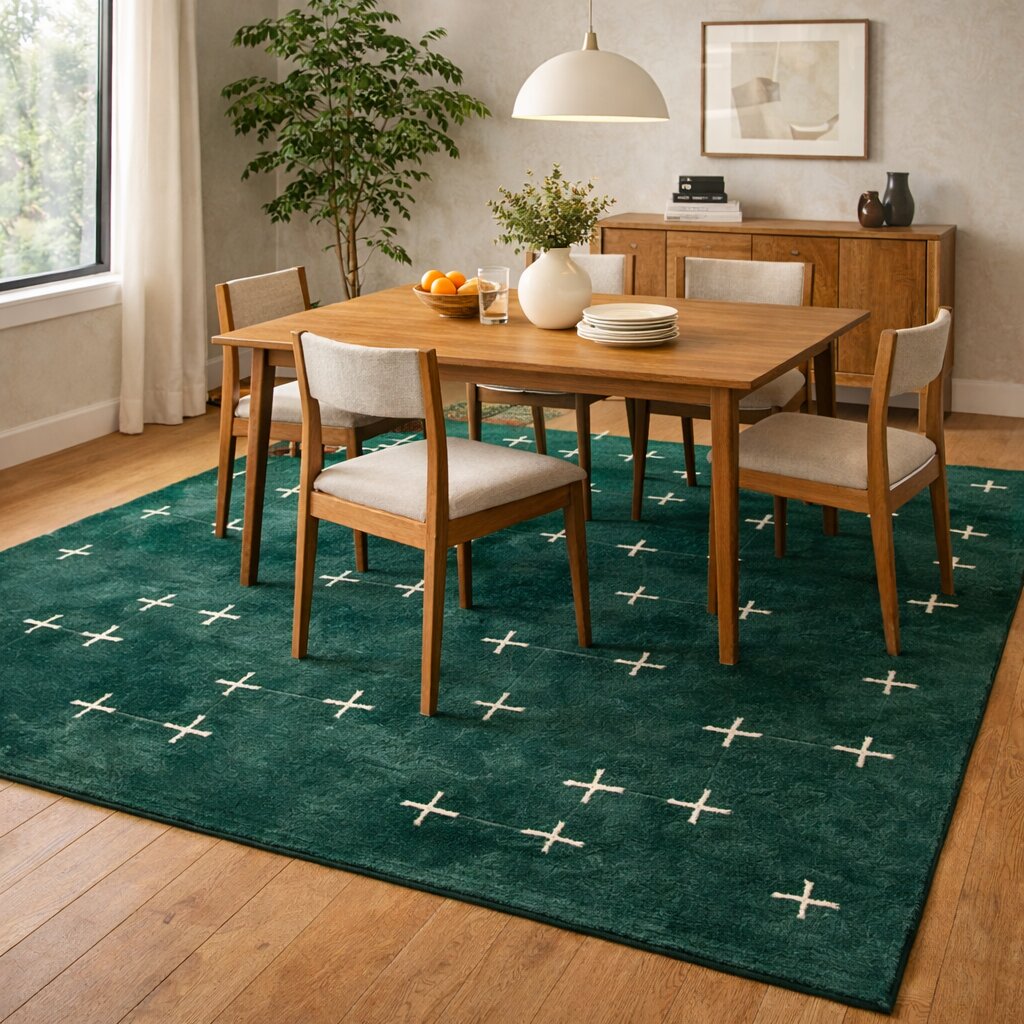 Wool carpet Green area rugs 5x8 6x10 8x13 9x12 Hallway Living Bed room Tufted carpet Geometric design