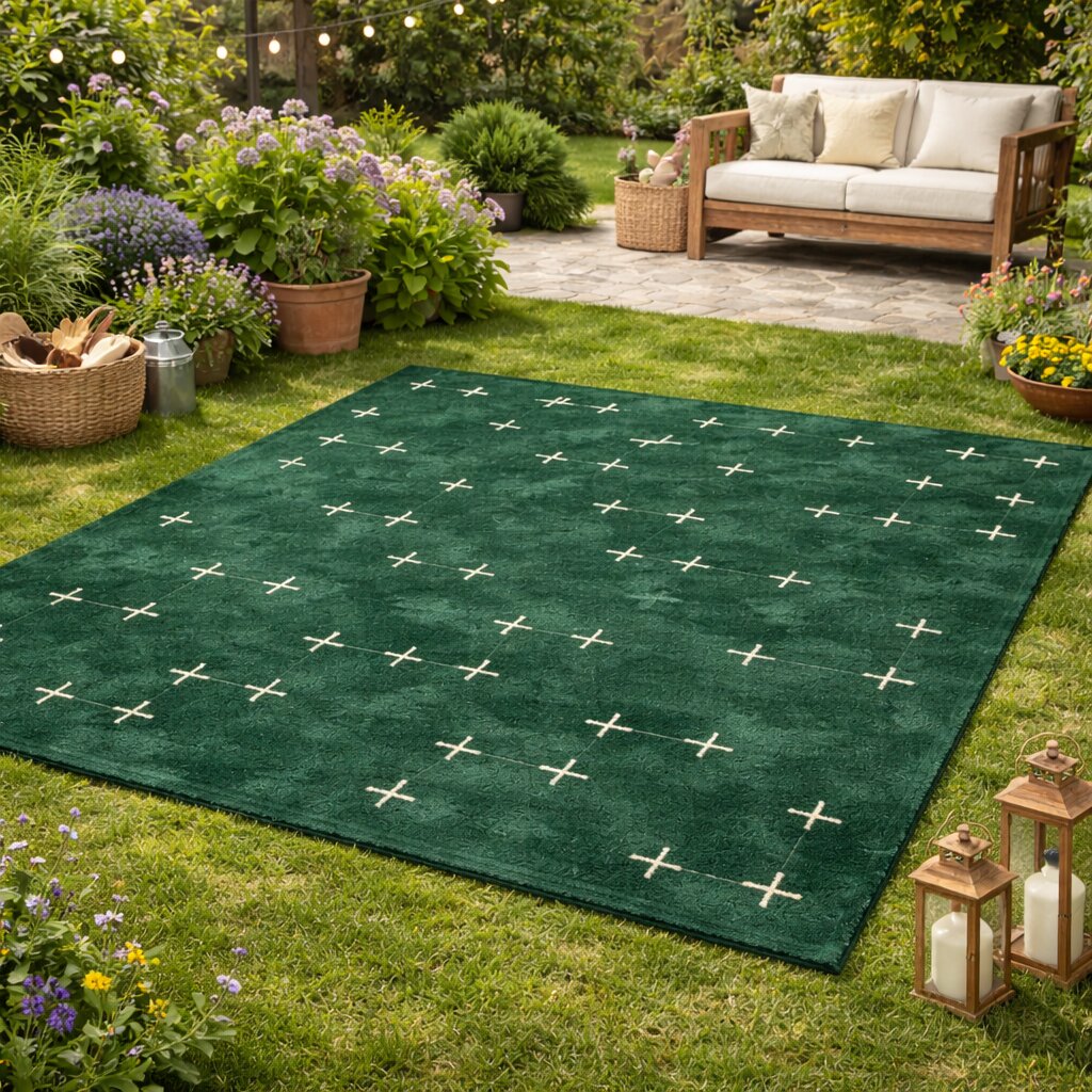 Wool carpet Green area rugs 5x8 6x10 8x13 9x12 Hallway Living Bed room Tufted carpet Geometric design