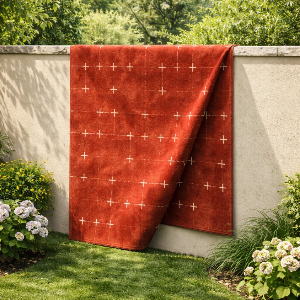 Tufted area rug Terracotta color 6x10 7x10 8x11 9x12 Hallway Dining Living room Wool carpet Geometric design