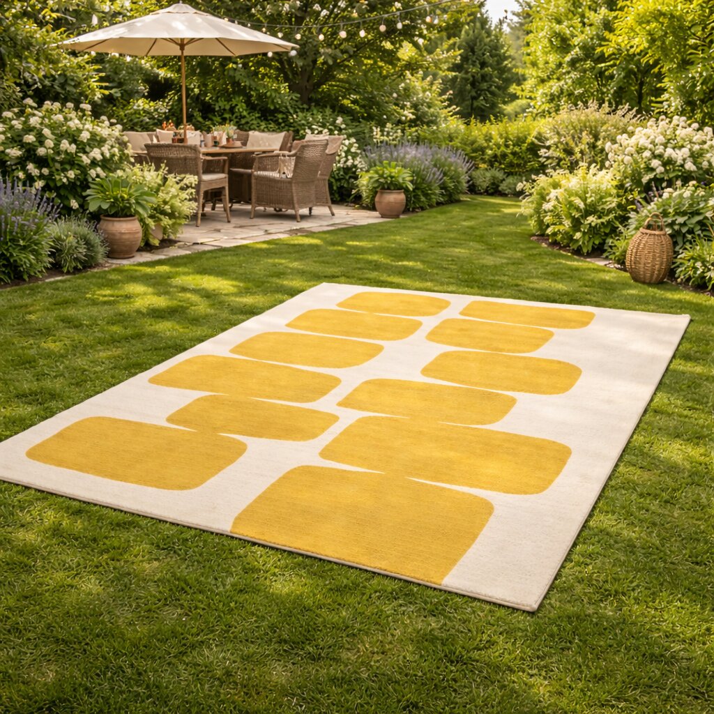 Tufted rug 5x8 Cream and Yellow color 6x10 7x10 8x13 9x12 Hallway Living room Area rugs Geometric wool