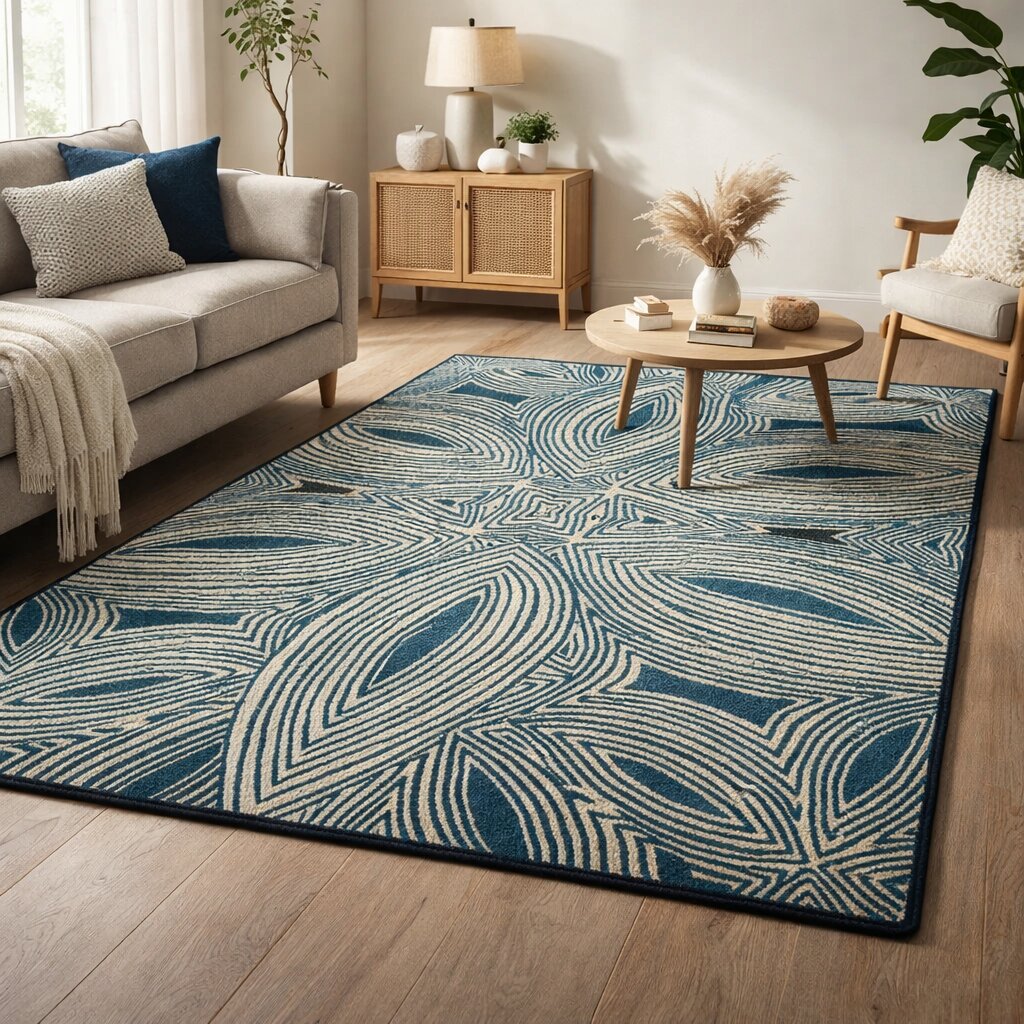 Nature Teal Hand Tufted Rug