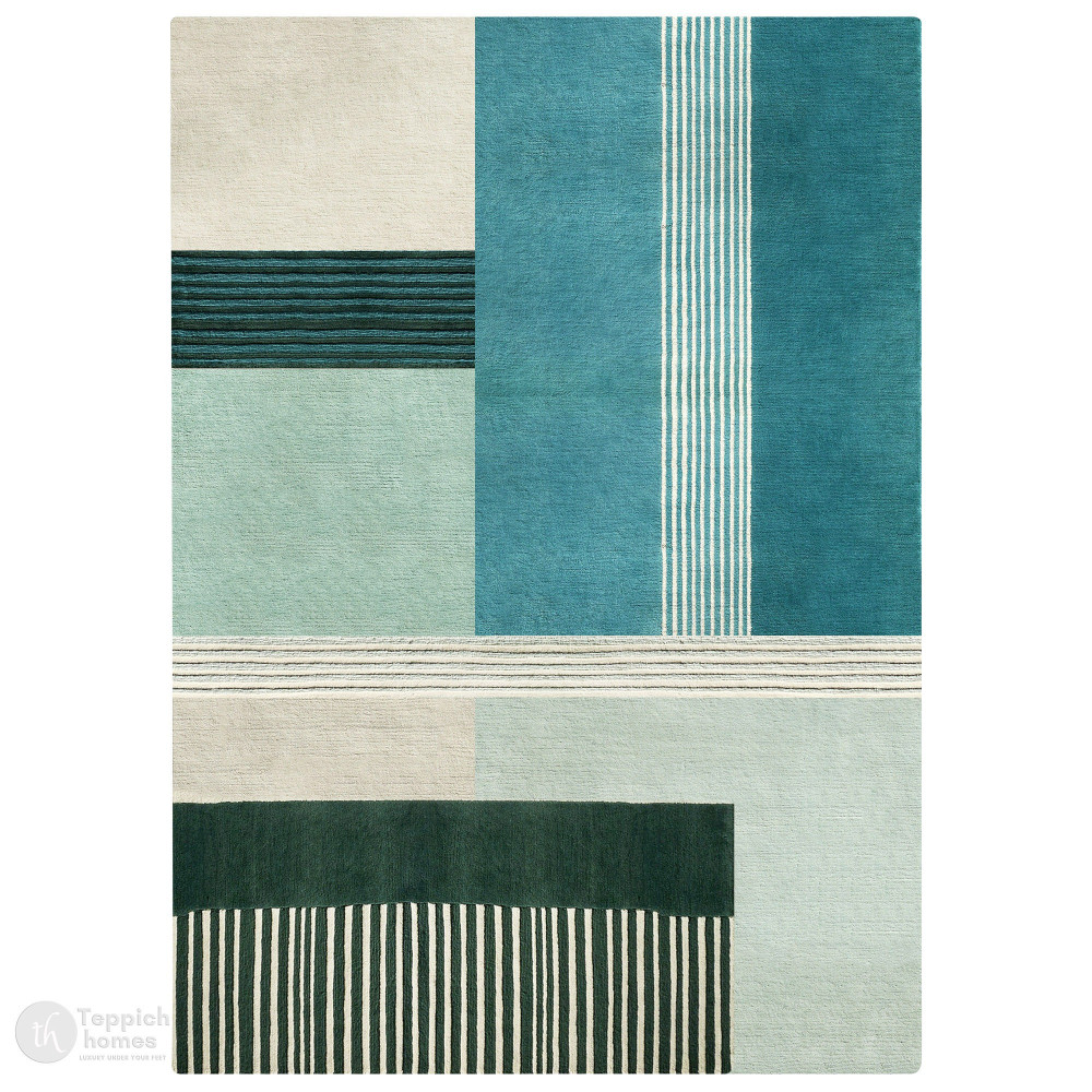 Image of Rug 12x18, 11x13, 9x13, 6x10, Geometric design, Wool area rugs, Hallway, Dining, Living, rooms, Tufted carpet