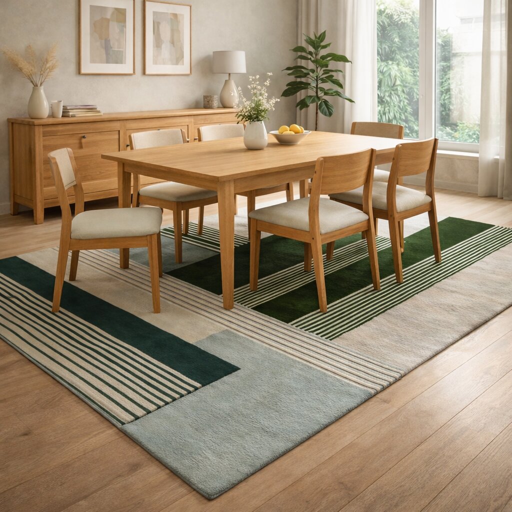 Stylish Geometric Woolen Area Rugs - Hand-Tufted Carpets for Living Room Hallway in Sizes 5x8 8x11 10x14 11x13 - Perfect Rectangular Rugs for Any Space