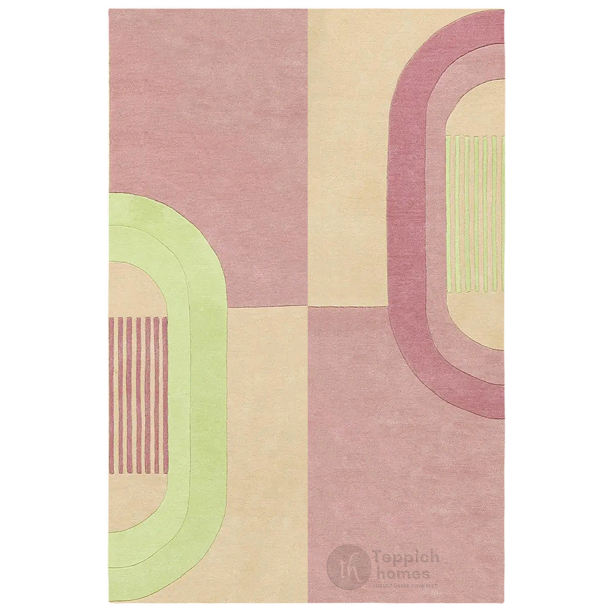 Pink area rugs 6x9 7x10 8x11 9x13 Geometric wool Tufted carpet Hallway Bedroom Rectangular rugs