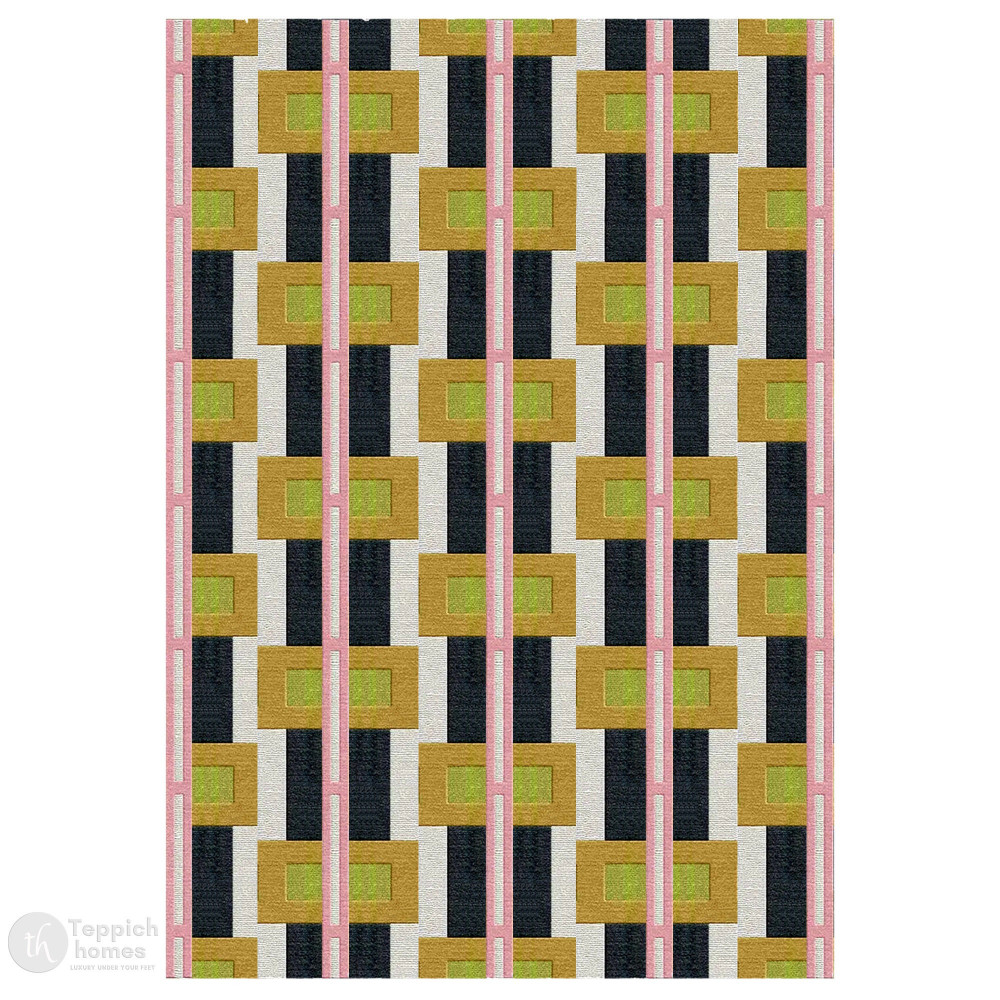 Image of Wool carpet 5x8, 6x9, 8x13, 9x12, Geometric area rugs, Hand tufting, Bed, Kids, Living, room, Rectangular carpets