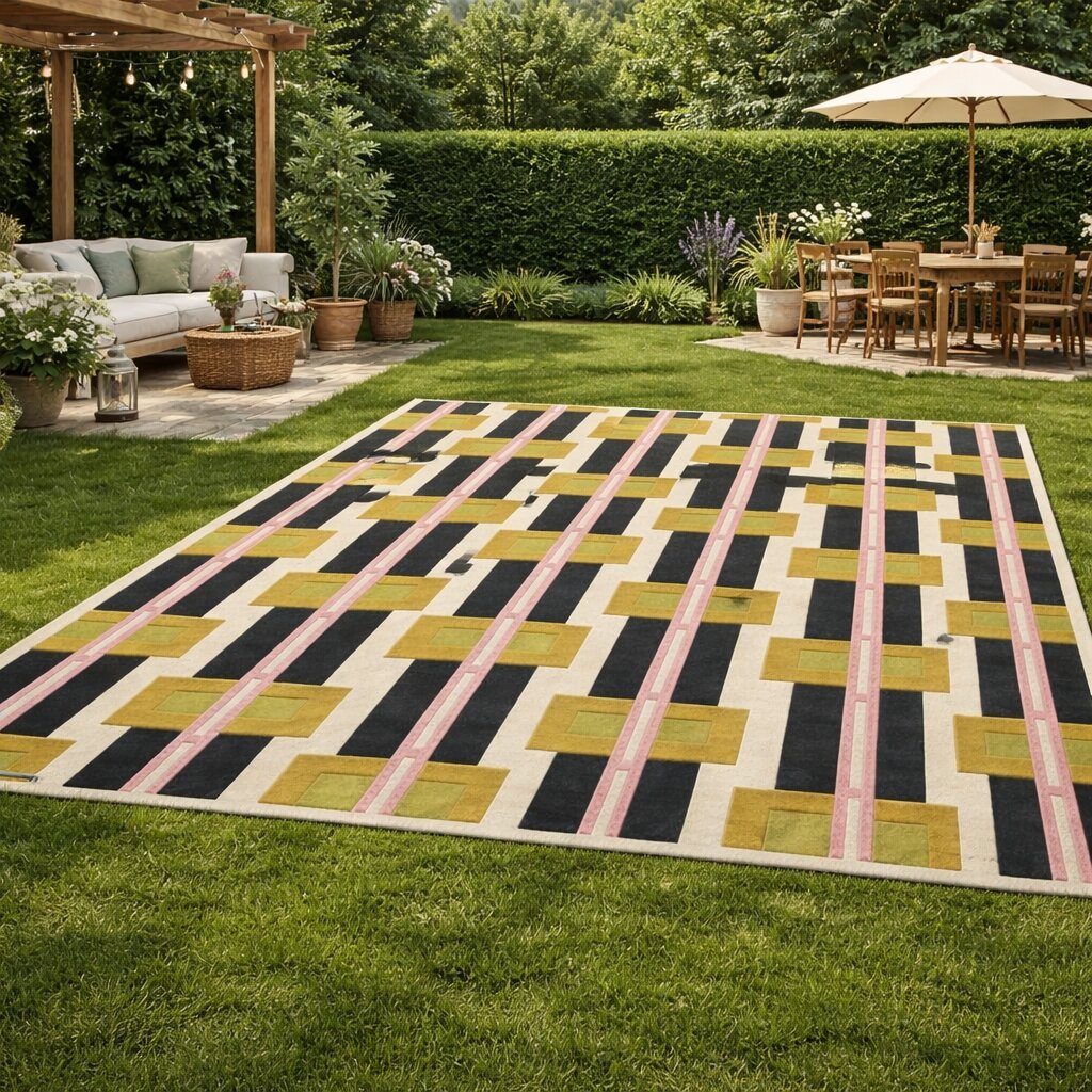 Wool carpet 5x8 6x9 8x13 9x12 Geometric area rugs Hand tufting Bed Kids Living room Rectangular carpets