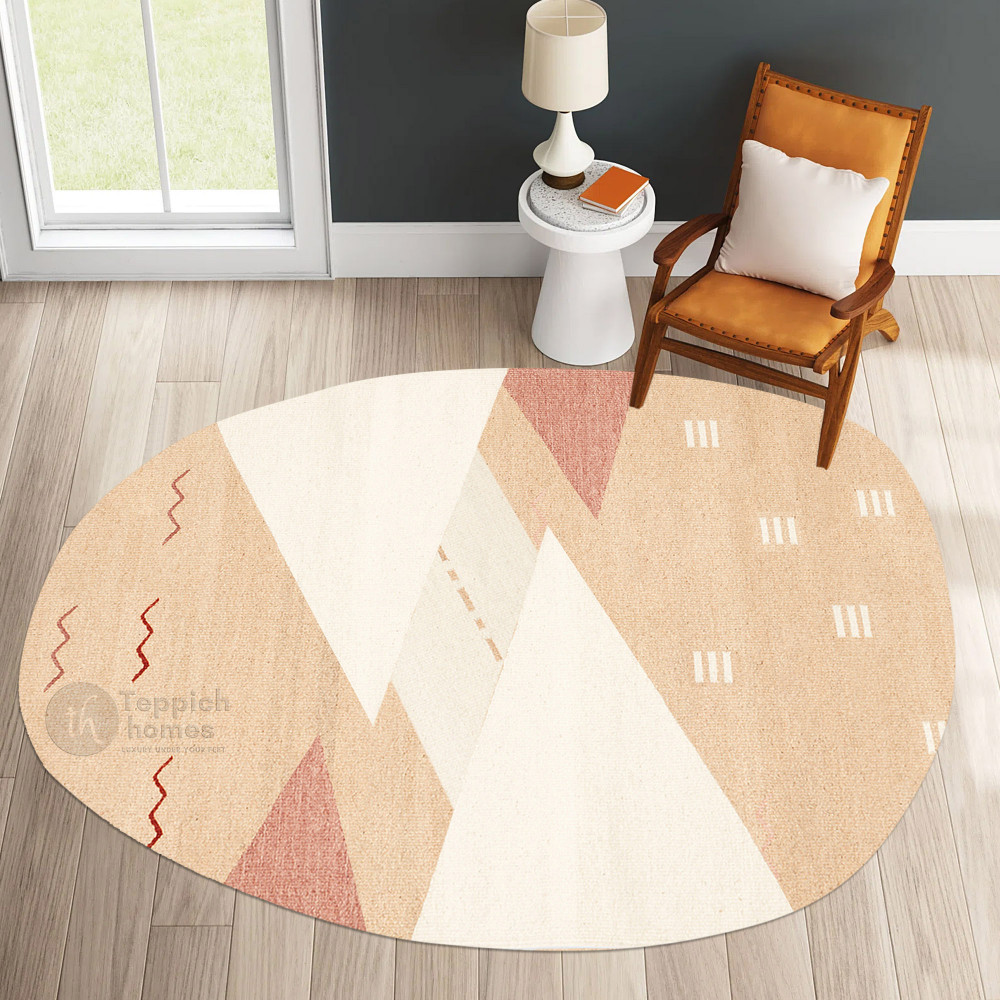 Organic Desert Tone Abstract Dining Room Rug | 10x14 ft