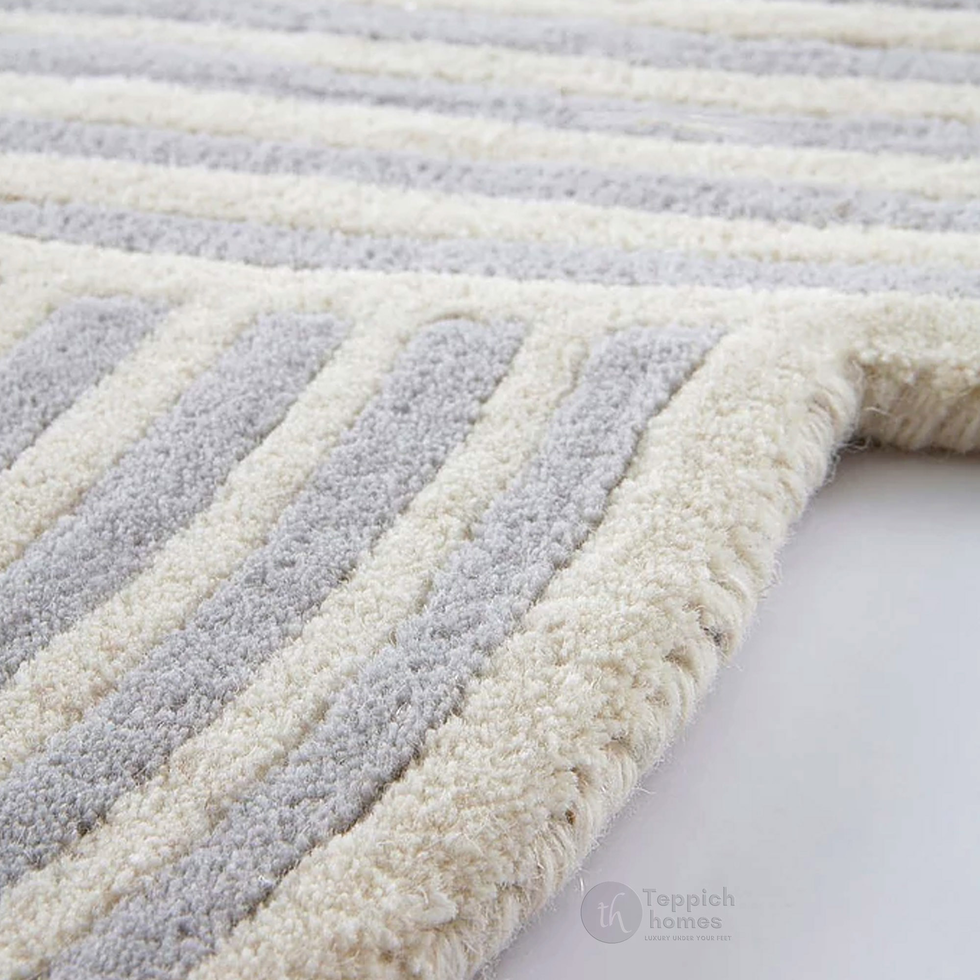 Modern handmade rugs  Geometric carpet  Area rug 6x8  Tufted carpets  Cream and Grey color  Bedroom Hallway