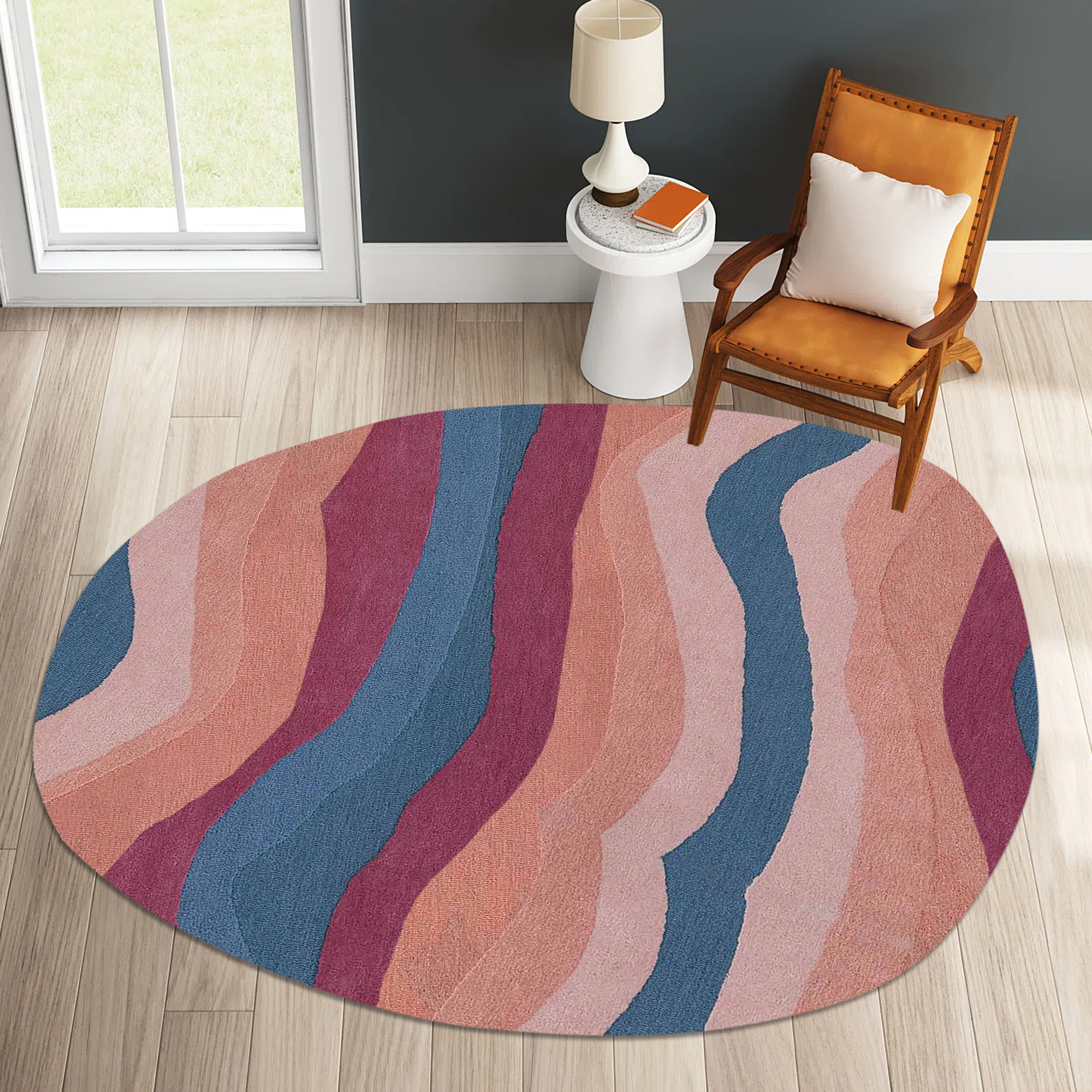 Abstract Multicolor Rugs Modern Wavy Multicolor Abstract Rug | 6x9 Area Rugs