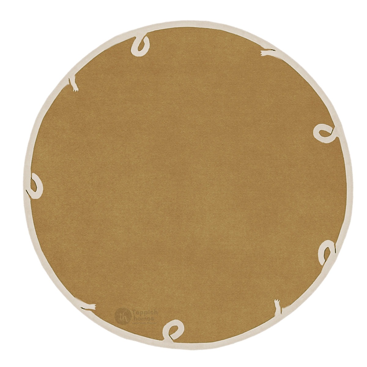 Modern Circle Rug Hand Tufted 6x6 7x7 8x8 9x9 Round Mustard Rug