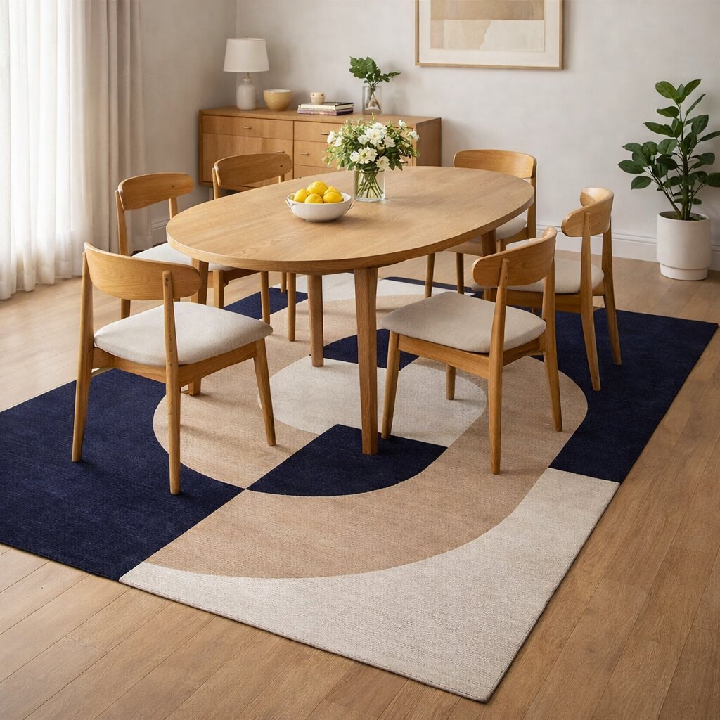 Beige and Blue rug 5x8 7x10 8x13 9x12 Geometric carpet Wool area rugs Hand tuft Bed Living room