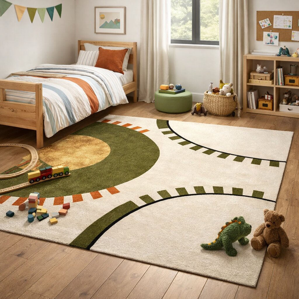 White and Green rug 7x10 8x13 9x12 10x13 Geometric wool Hand tufted area rugs Best for Bed Living room