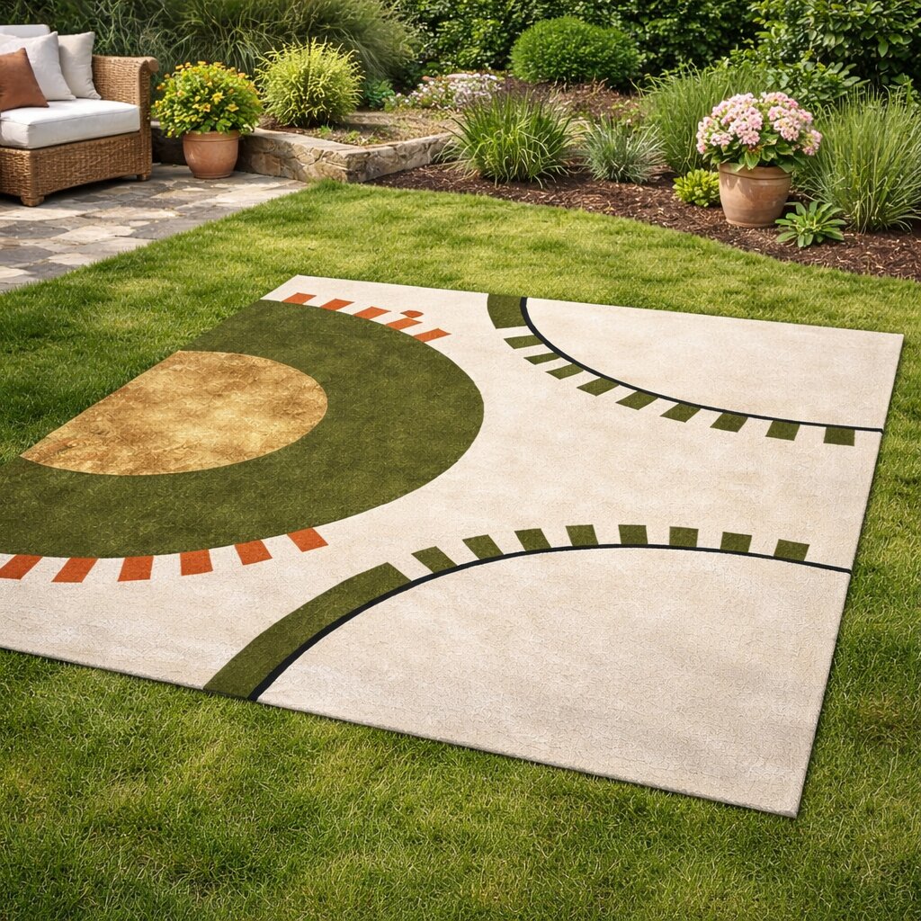 White and Green rug 7x10 8x13 9x12 10x13 Geometric wool Hand tufted area rugs Best for Bed Living room