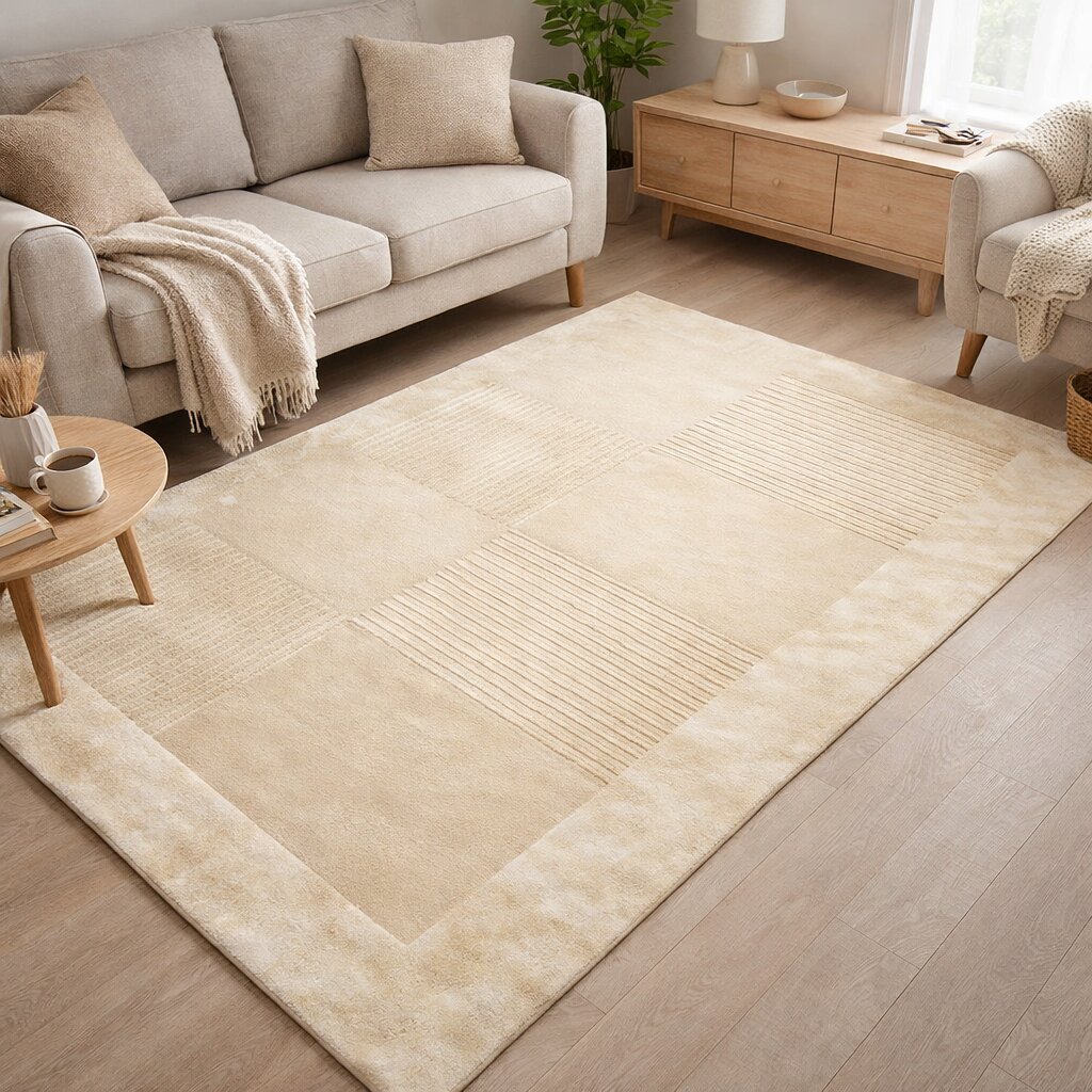 Modern Block Beige Area Rug