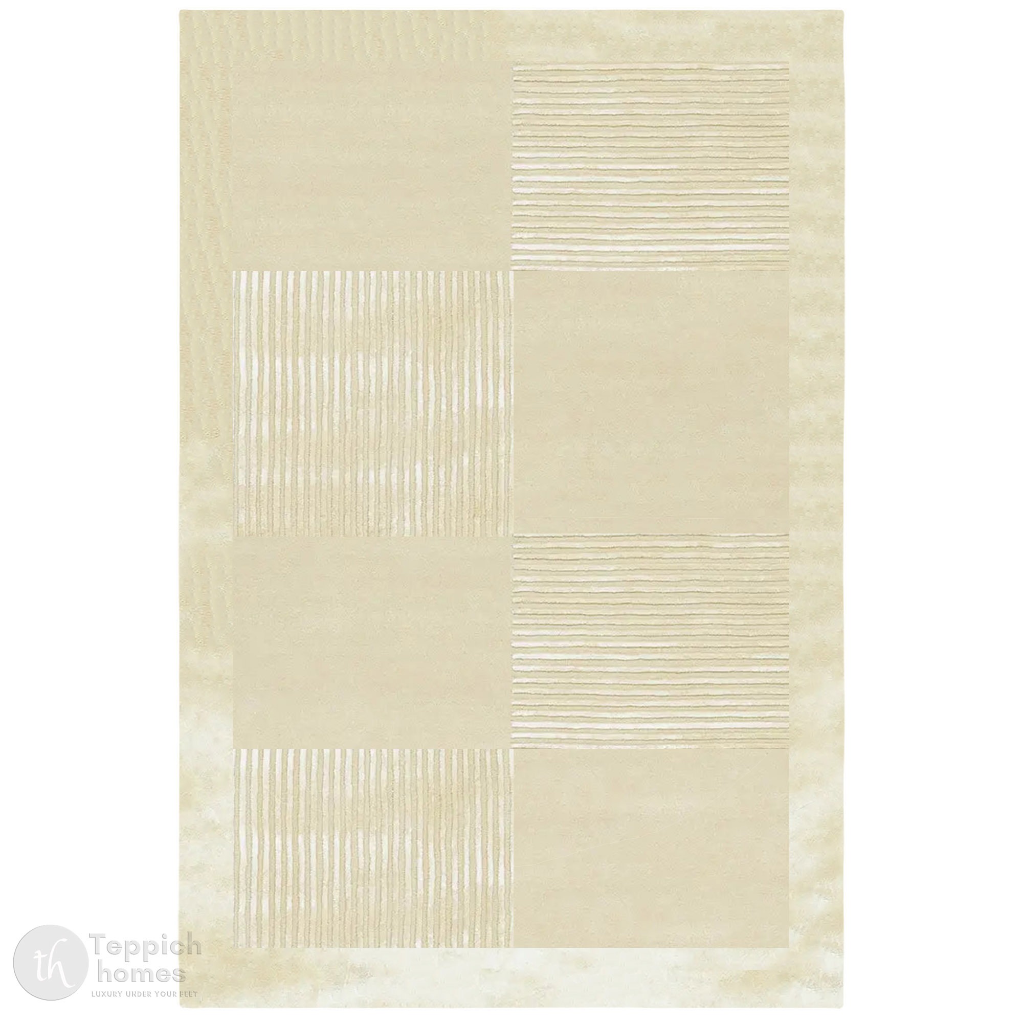 Modern Block Beige Area Rug