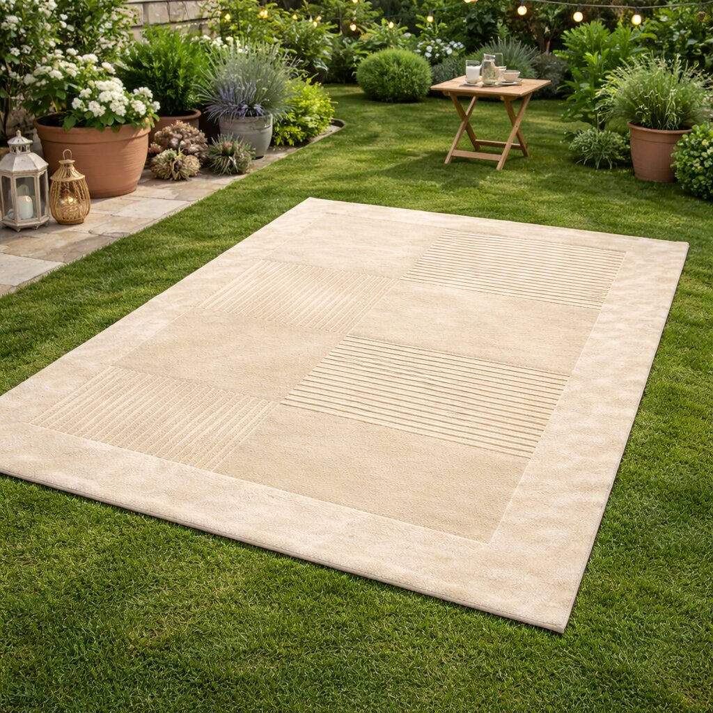 Modern Block Beige Area Rug