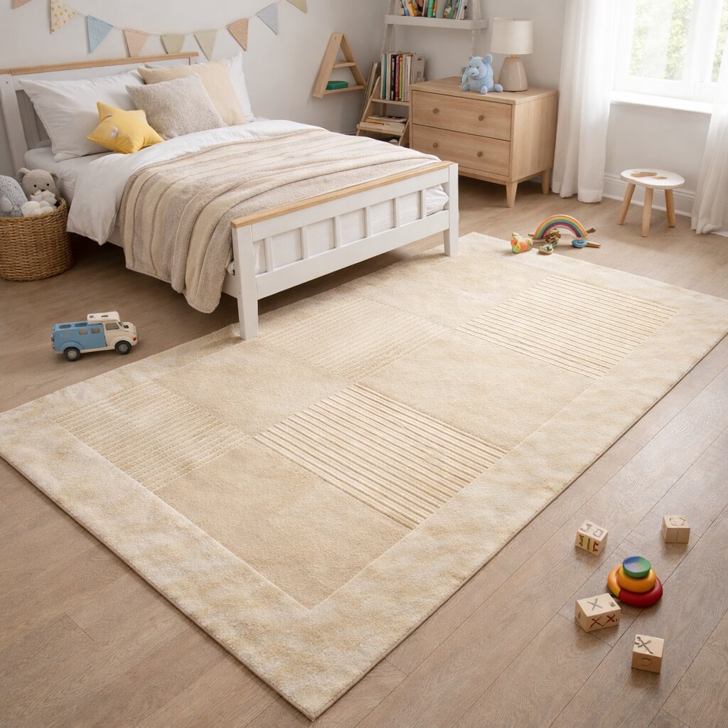 Modern Block Beige Area Rug