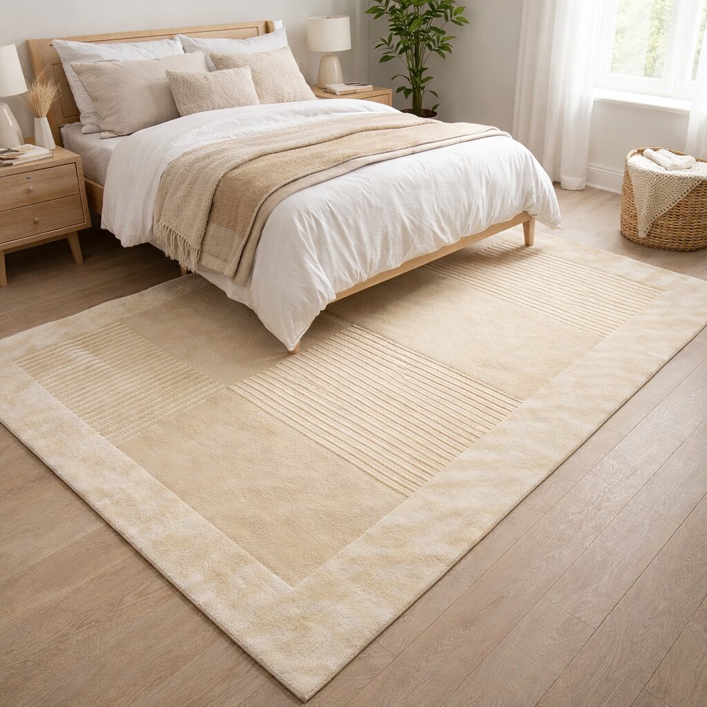 Modern Block Beige Area Rug