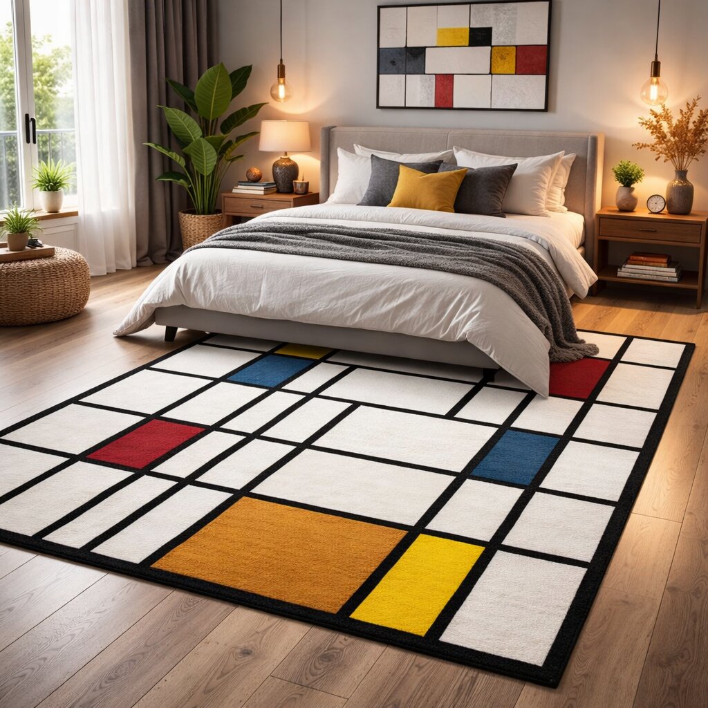 White color carpet 9x12 10x13 11x12 12x15 Geometric wool Tufted area rug Hallway Kids Living room Rectangle carpet